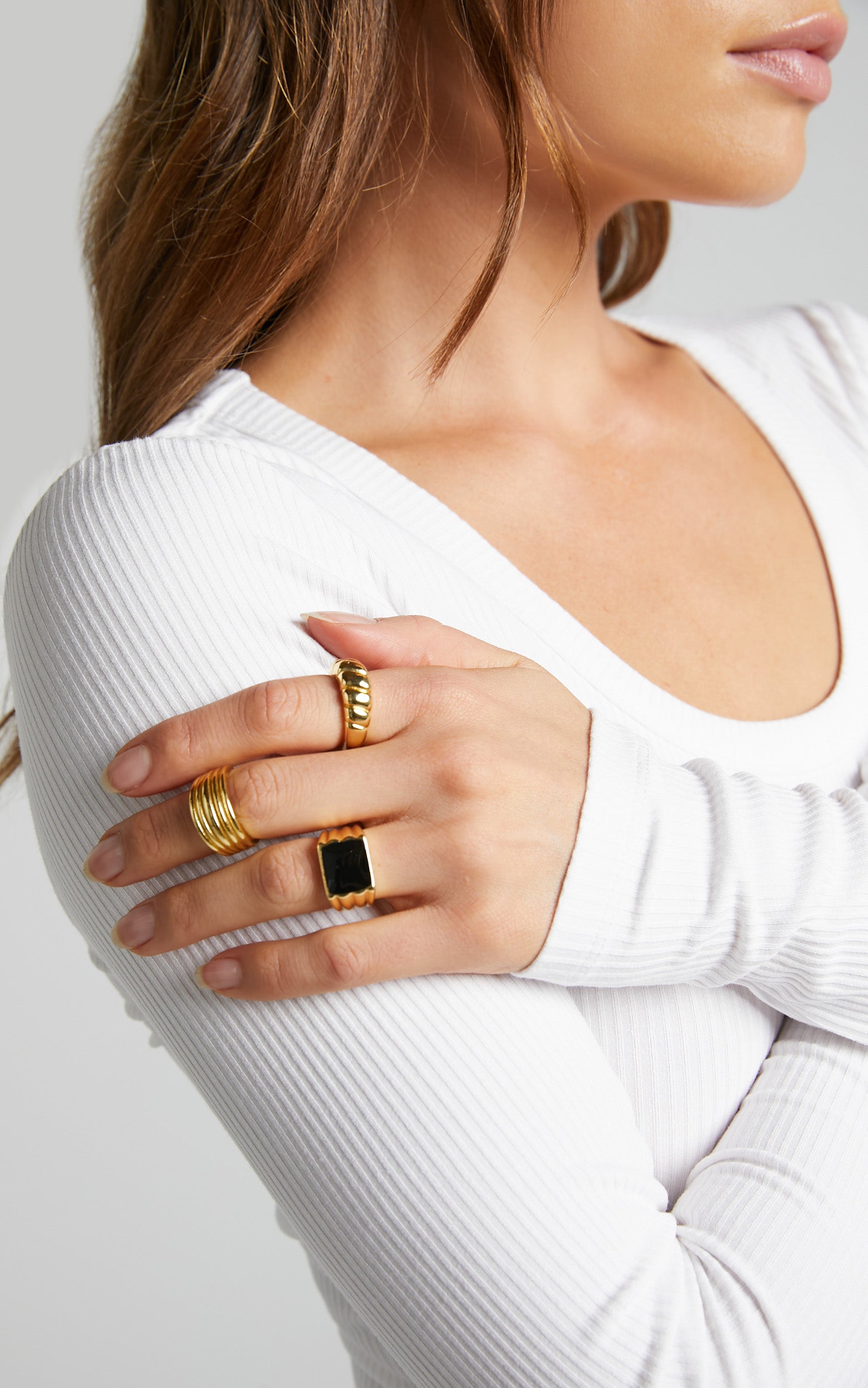 Collins 3 Pack Ring Set in Gold