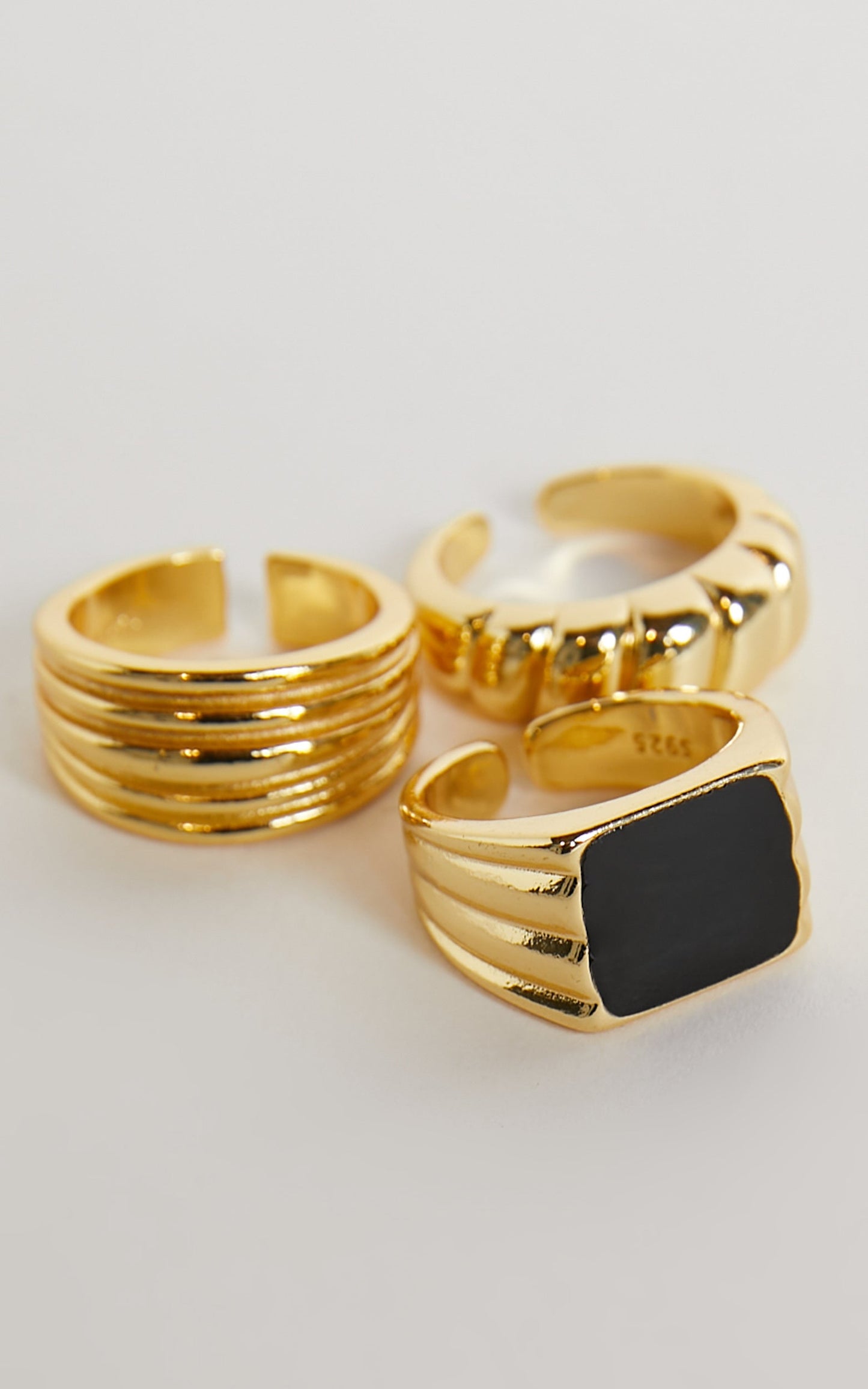 Collins 3 Pack Ring Set in Gold