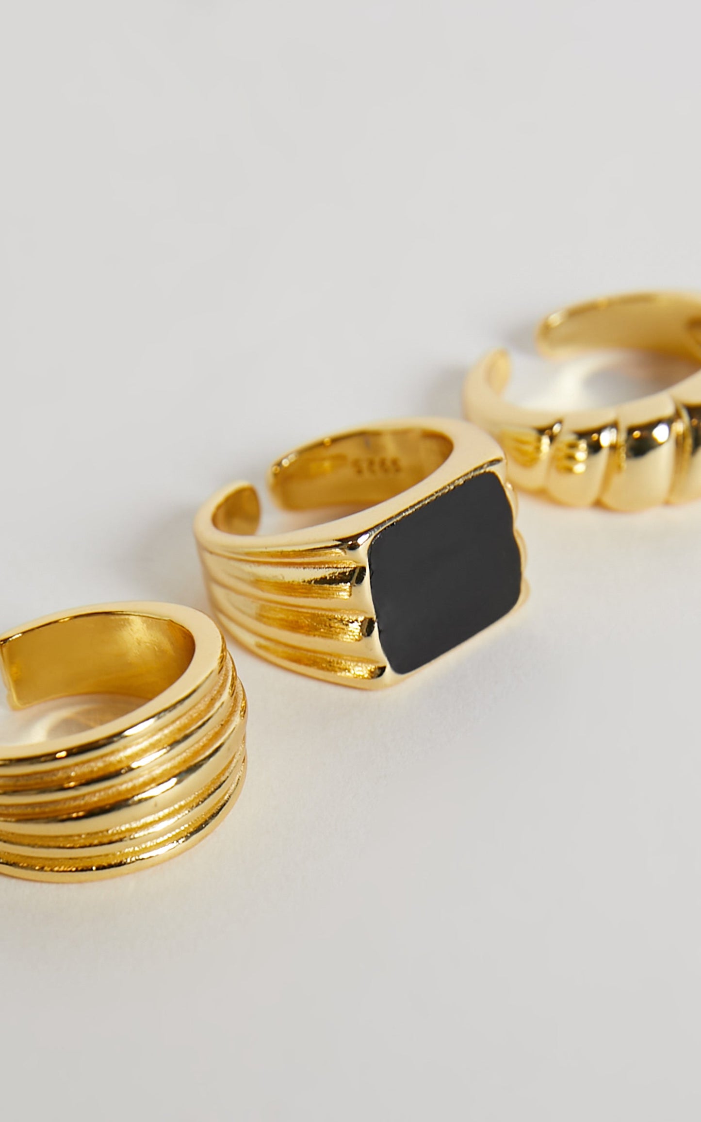Collins 3 Pack Ring Set in Gold