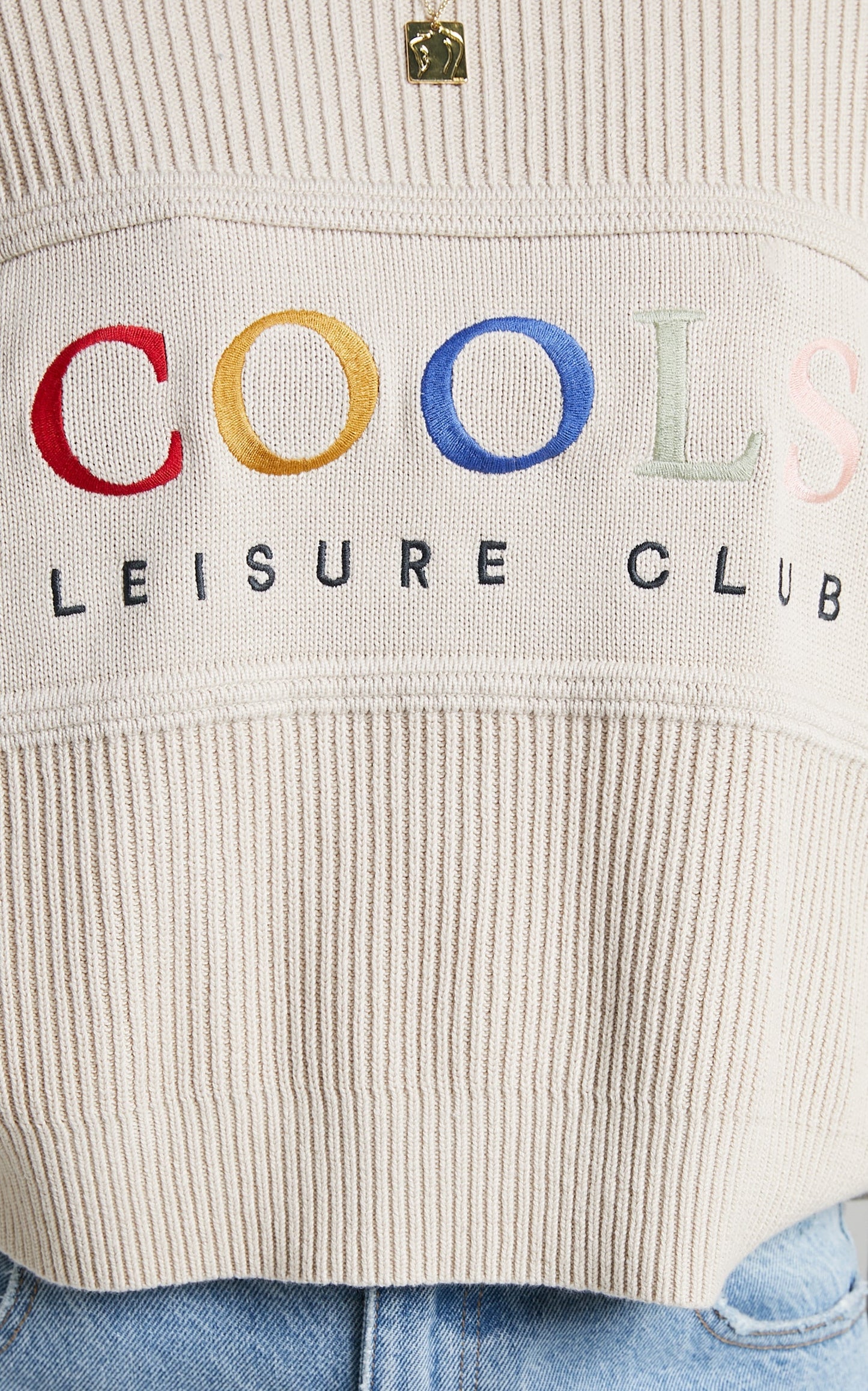 Cools Club - Leisure Club Crew Knit in Stone