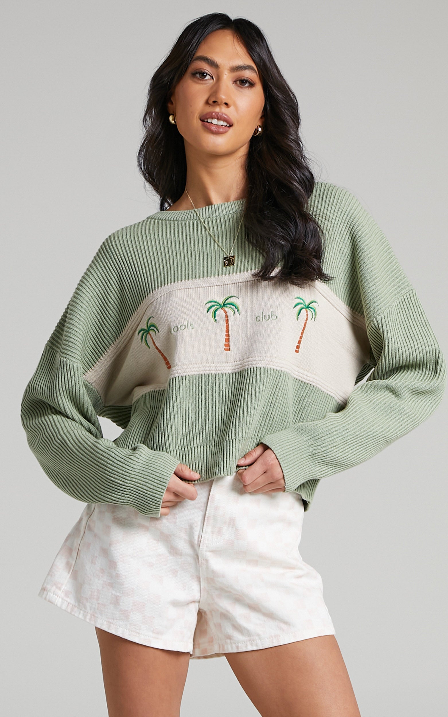 Cools Club - Palm Crew Knit in Seagrass
