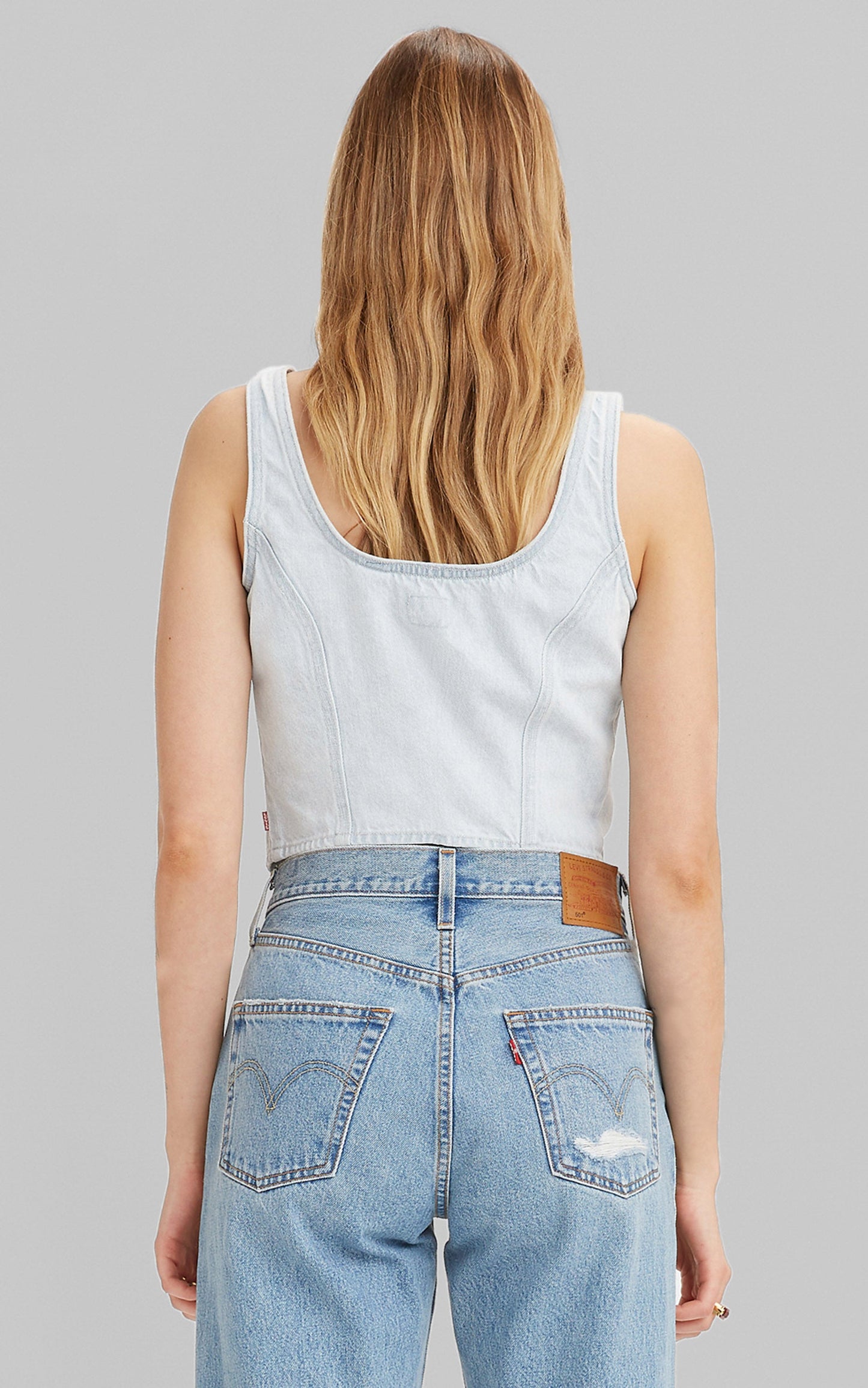 Levi's - Dani Corset Top in LIGHT SUGAR 2 - INDIGO STONEWASH