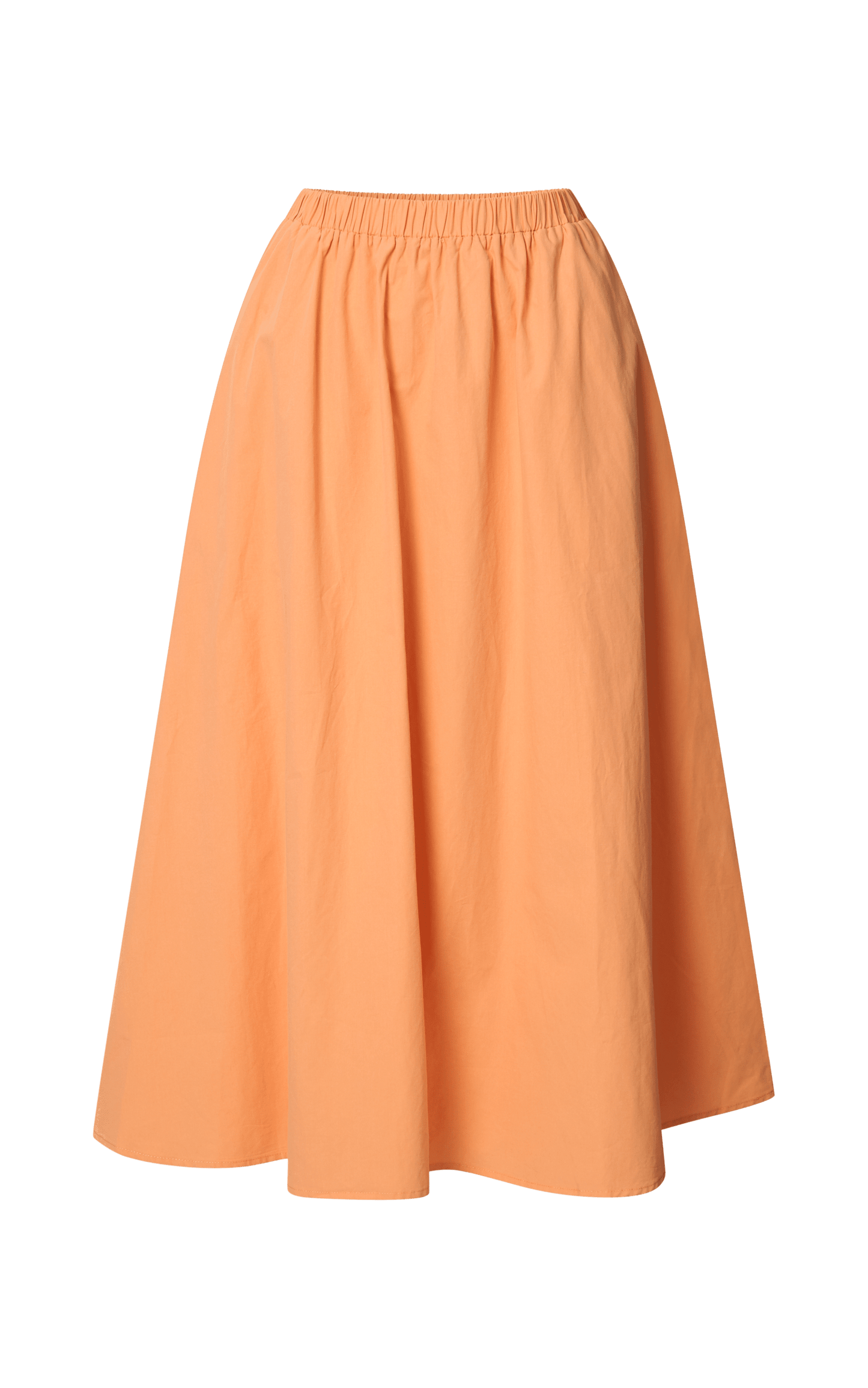Levona Two Piece Set - Ruched Strap Crop Top and Midi Skirt Set in Orange