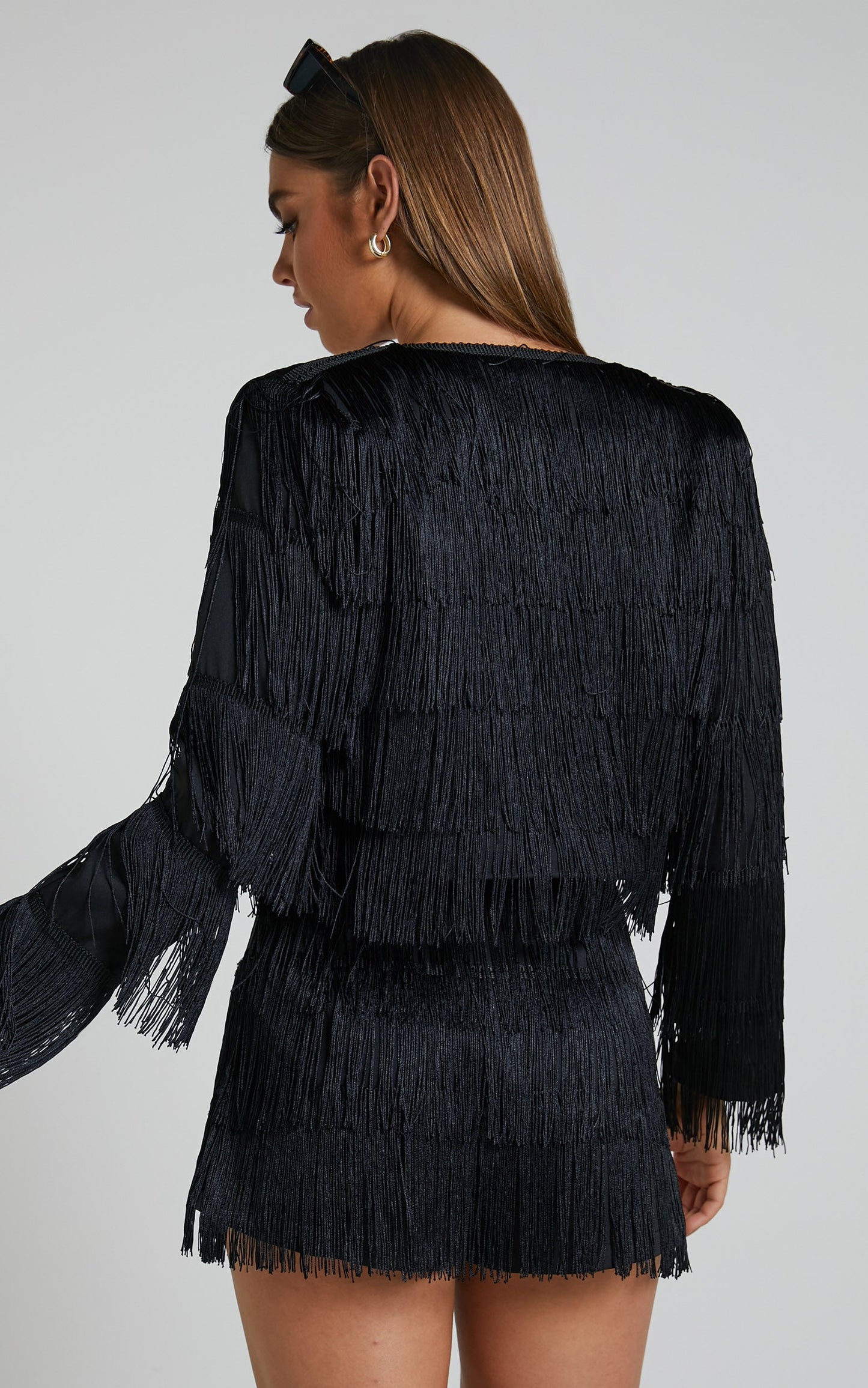 Jenella Shorts - Fringe Shorts in Black