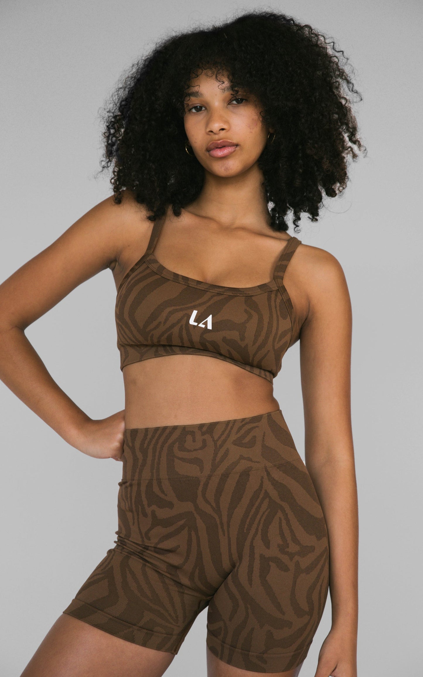 Lahana - Fleur Crop Top in Brown Zebra