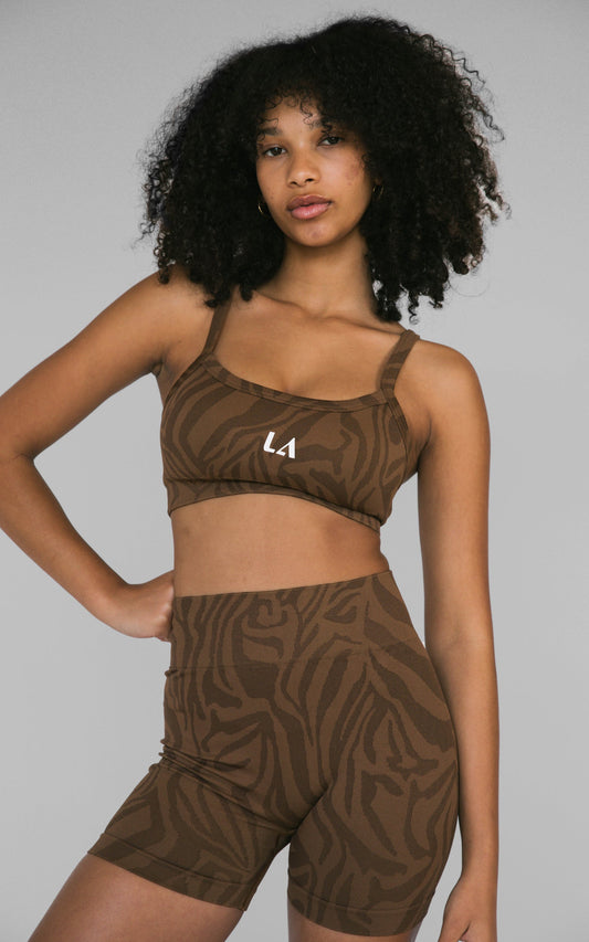 Lahana - Fleur Crop Top in Brown Zebra