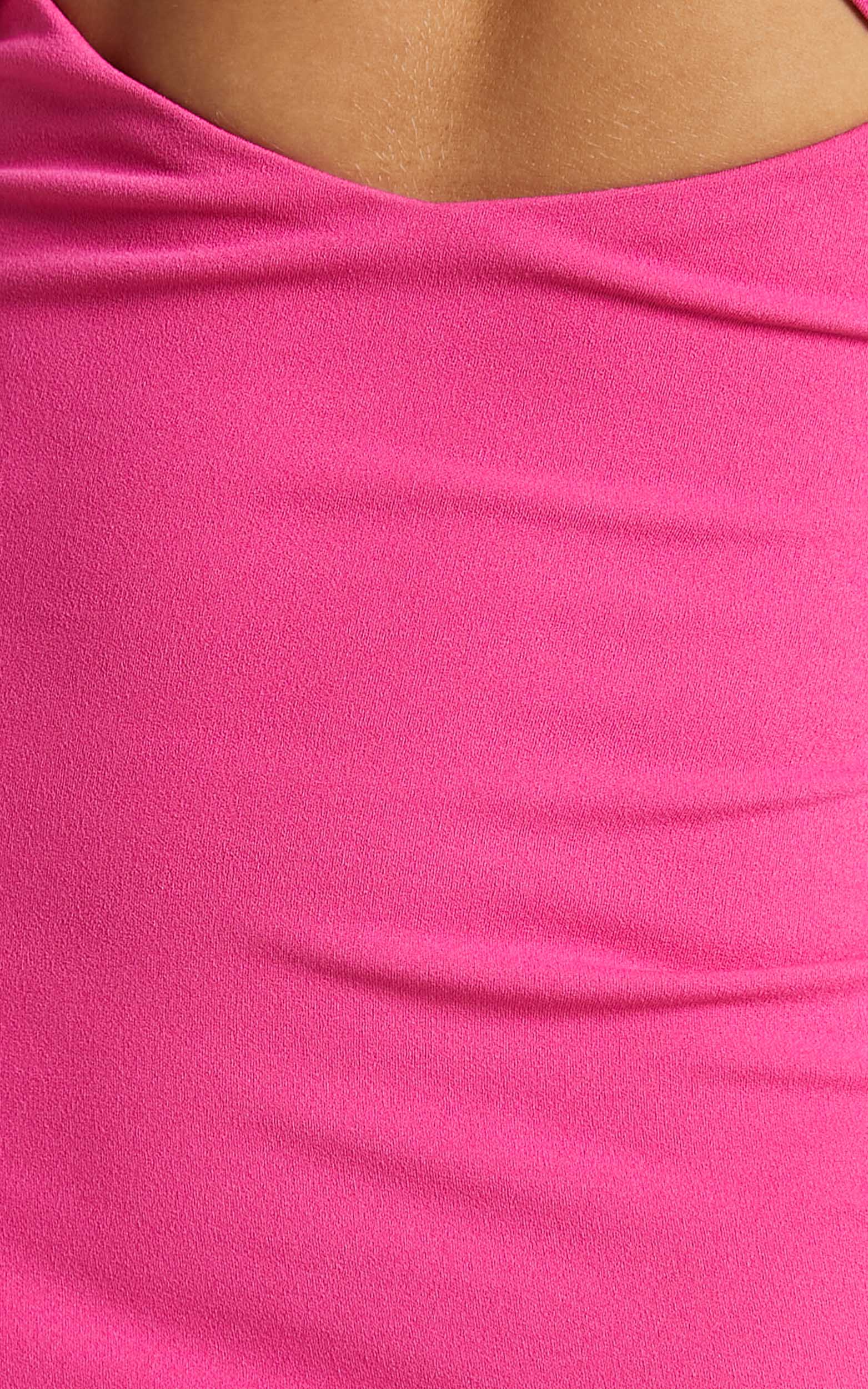 Coyote Twist Detail Midi Dress in Pink