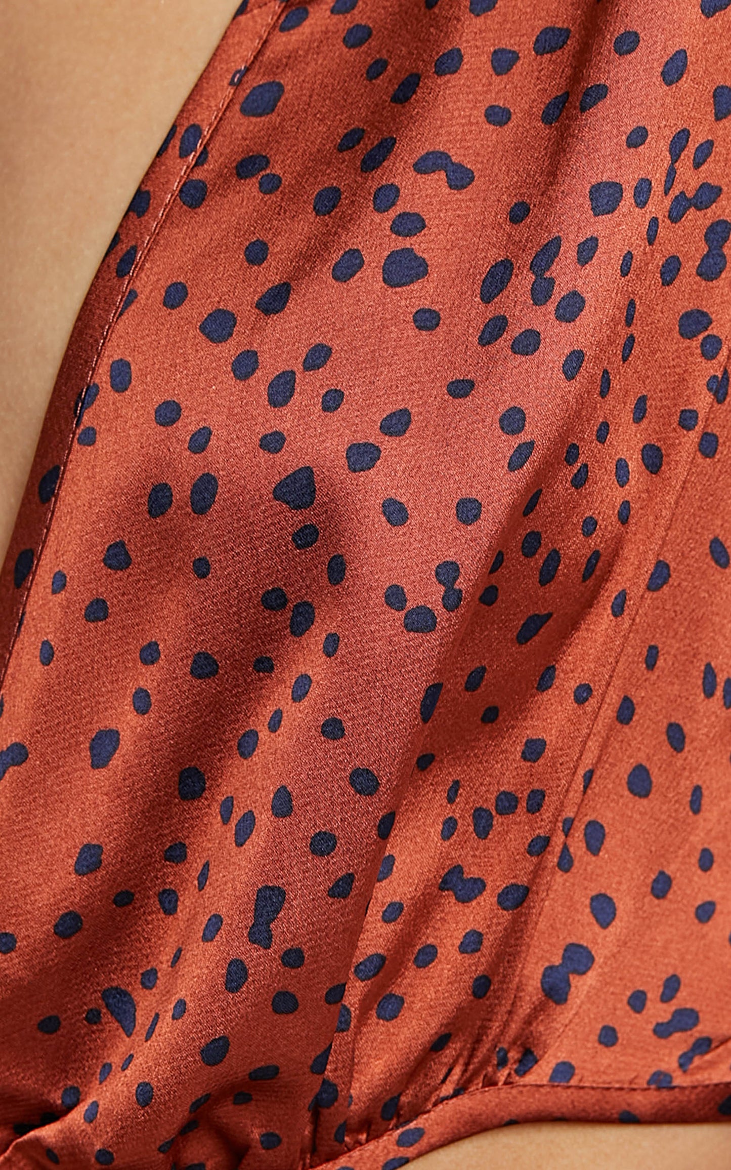 Cressy Top - Long Sleeve Wrap Tie Top in Copper Spot