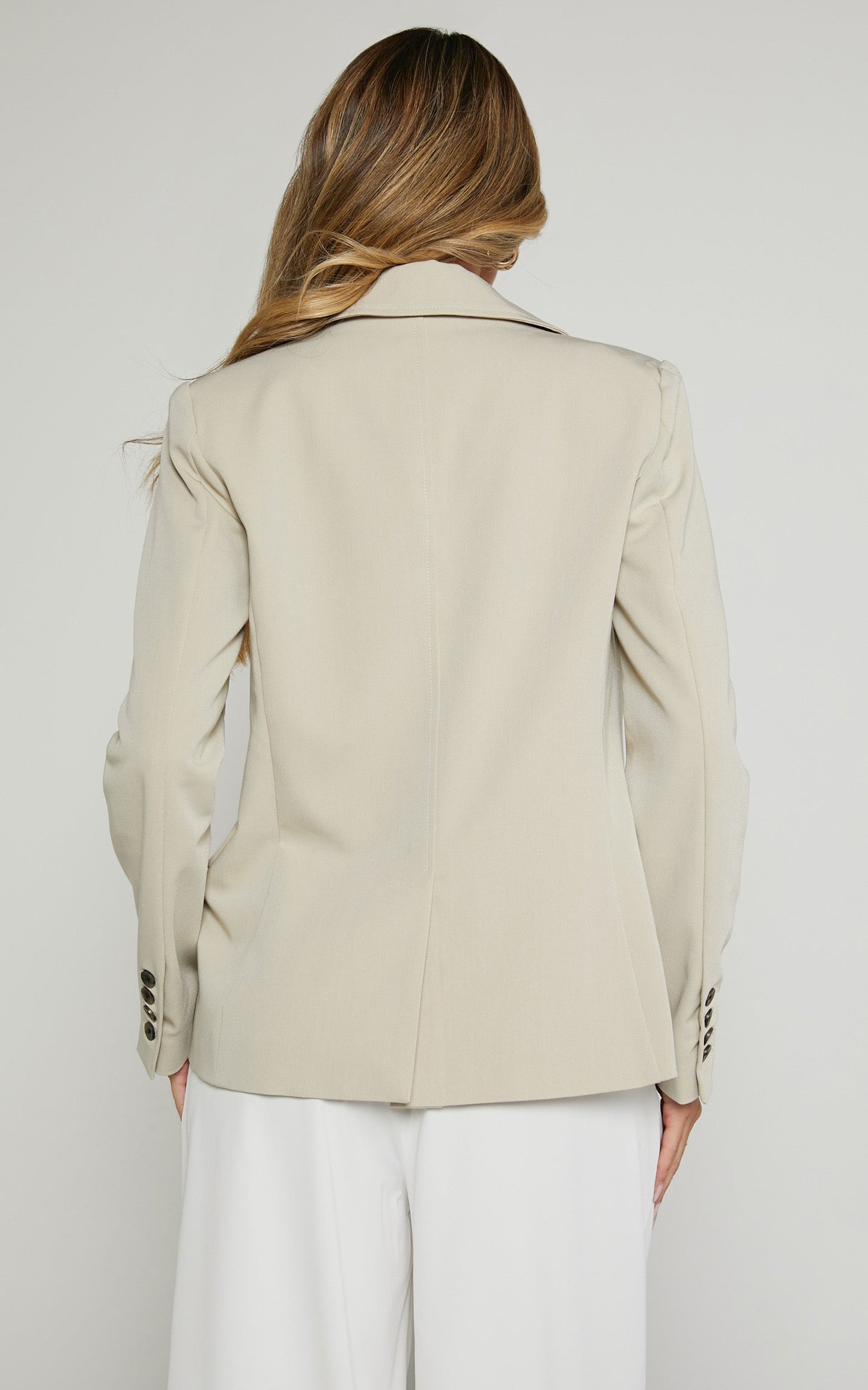 Cynthia Blazer - Double Breasted Blazer in Soft Beige