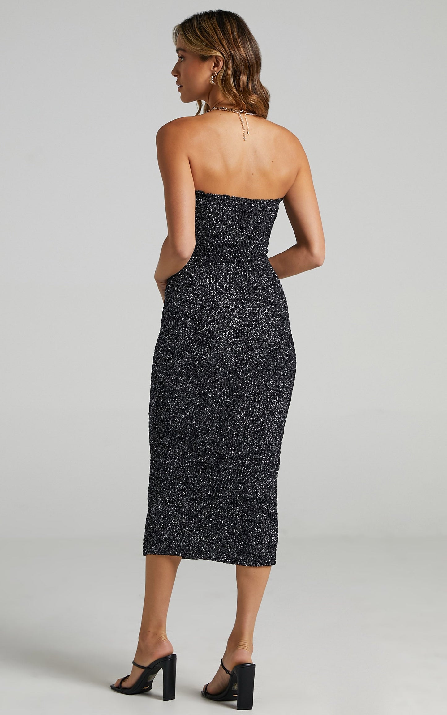 Dionelle Dress in Black Sparkle