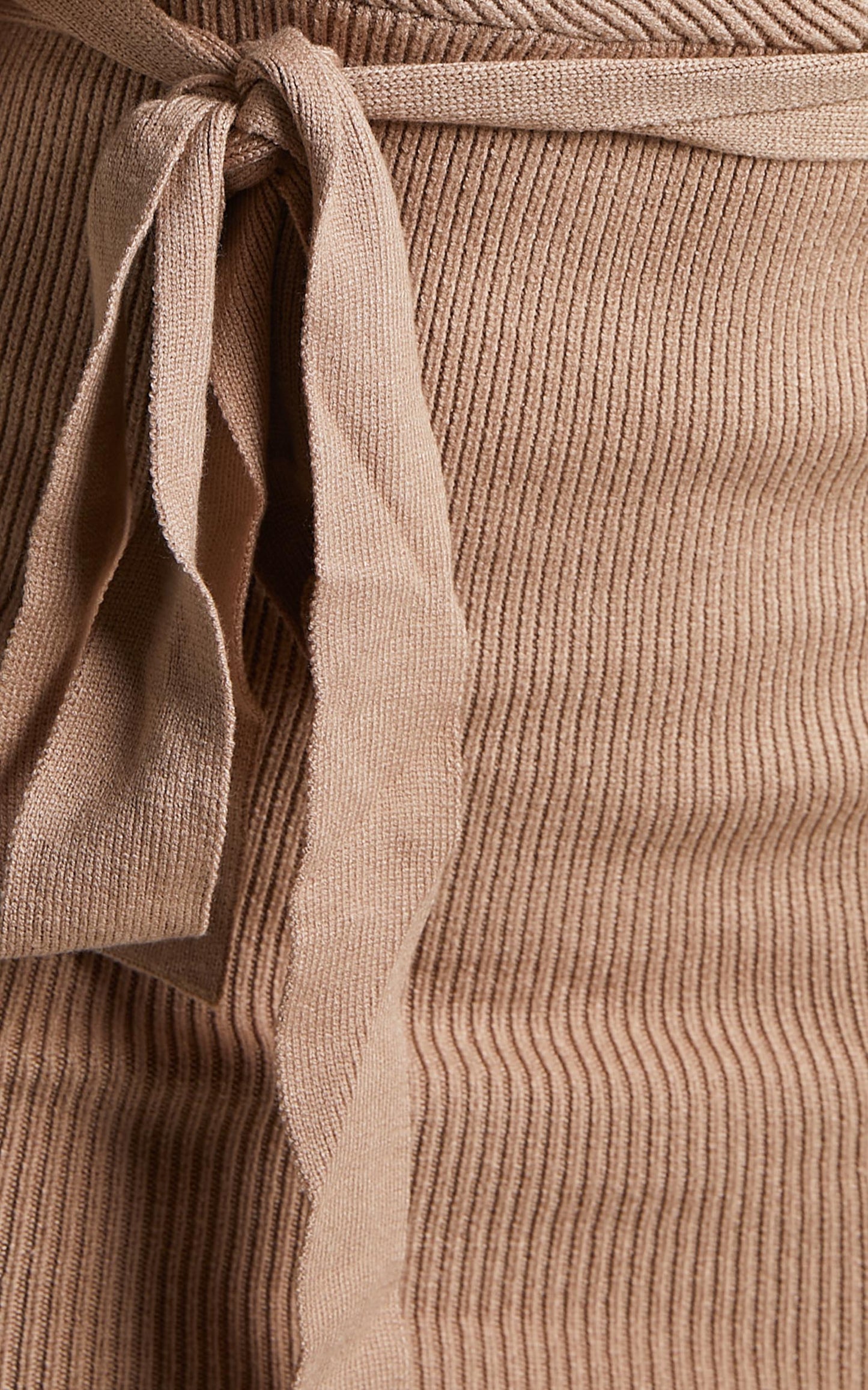 Don't Fall Down Mini Dress - Long Sleeve Knit Dress in Camel