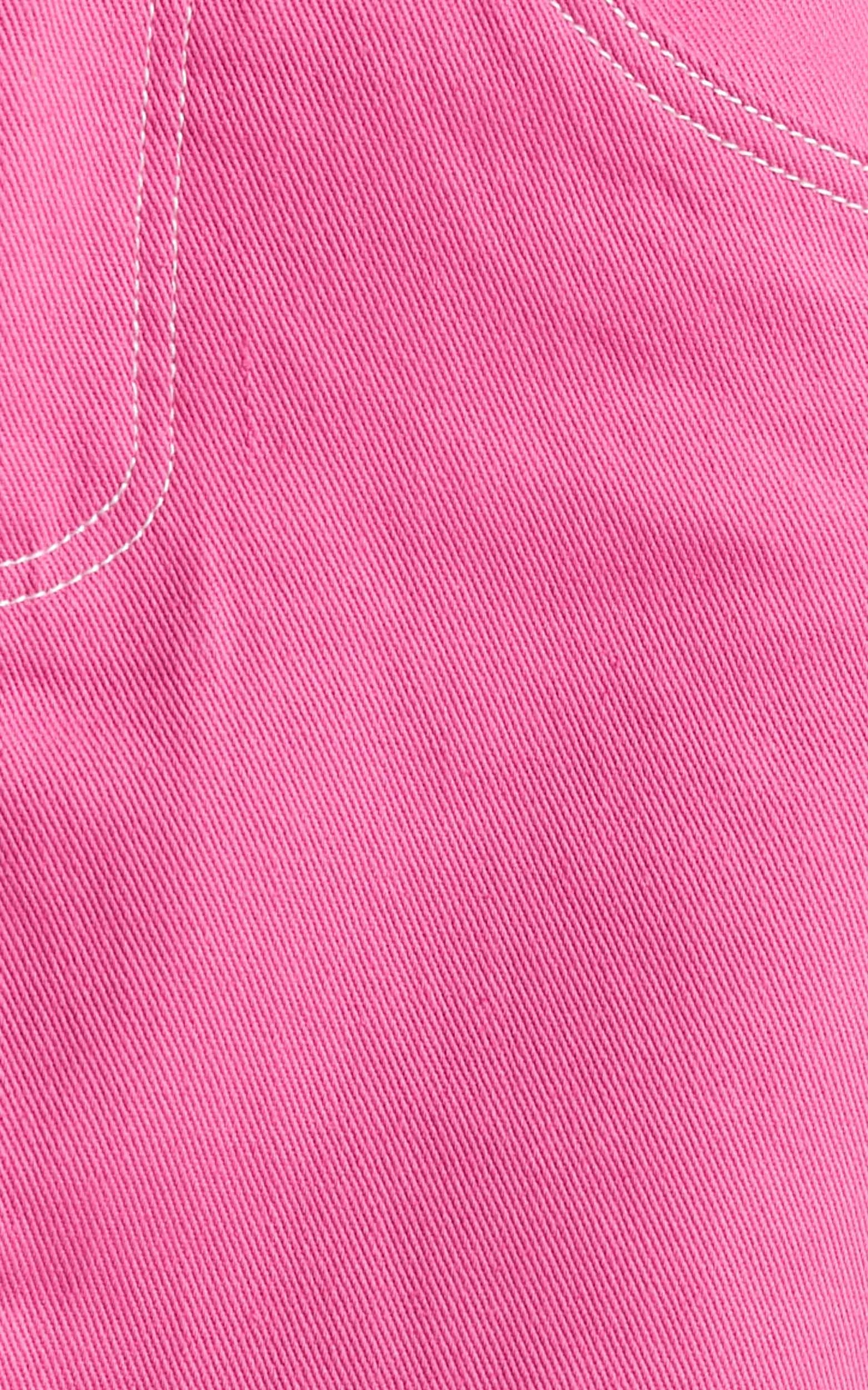 Dagmar Mini Skirt - Denim Skirt in Pink