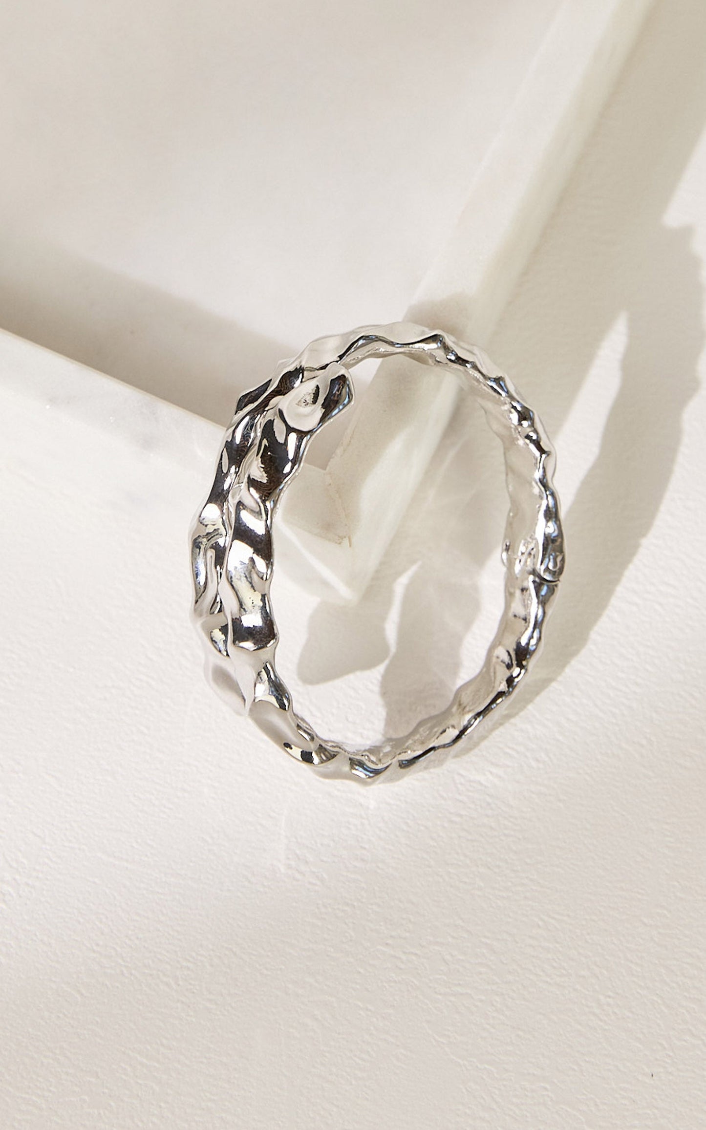 Dale Bracelet - Textured Wrap Bracelet in Silver