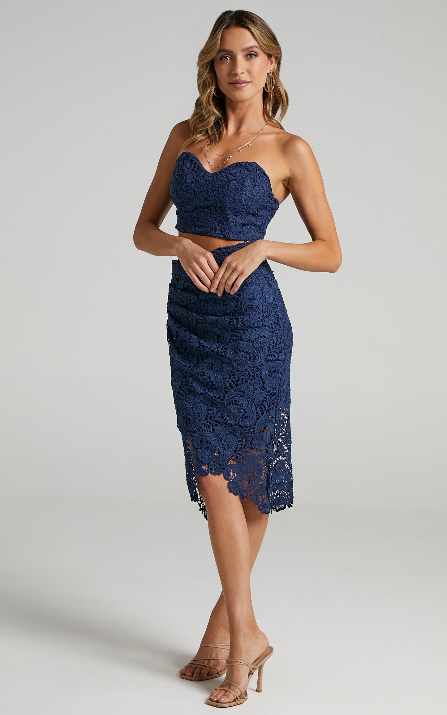 Daliah Two Piece Set in Navy Lace