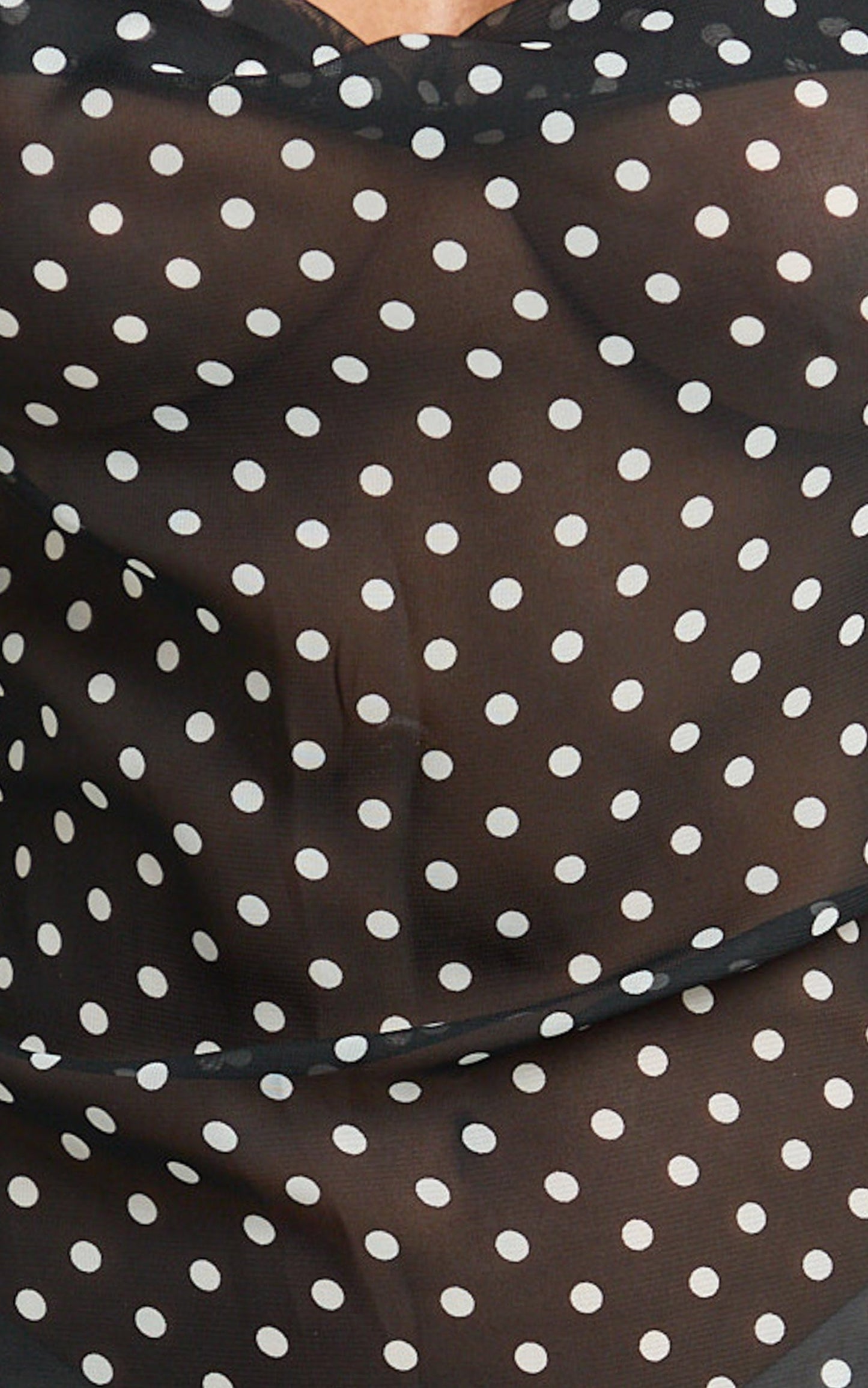 Dalton Midi Dress - Cowl Neck Tie Back Dress in Black/White Polkadot