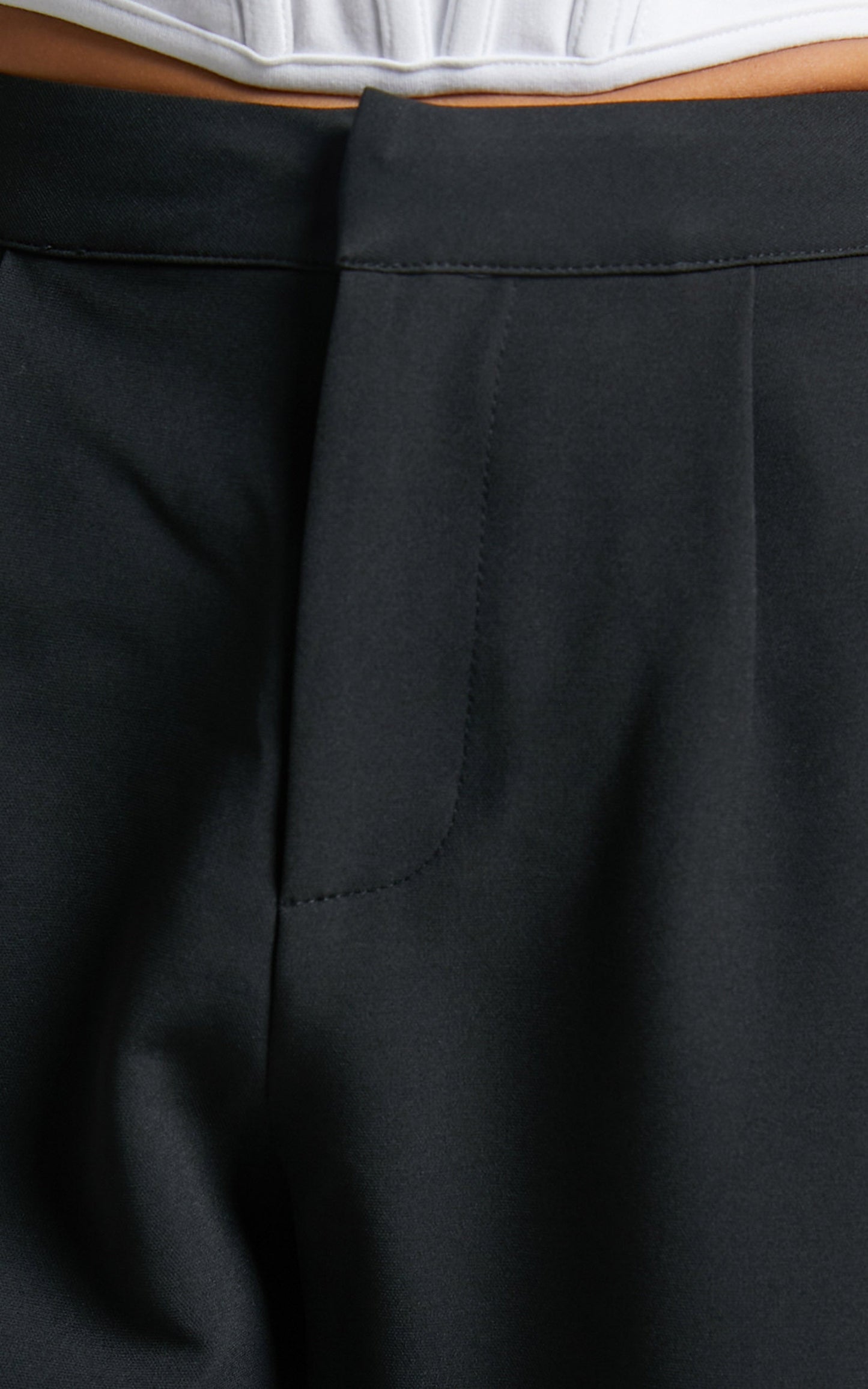 Damika Pants - High Waist Cropped Pin Tuck Pants in Black