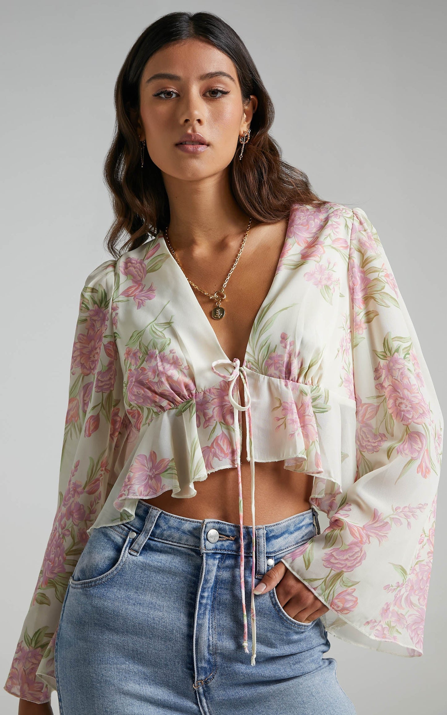 Dance It Out Top in Cream Floral