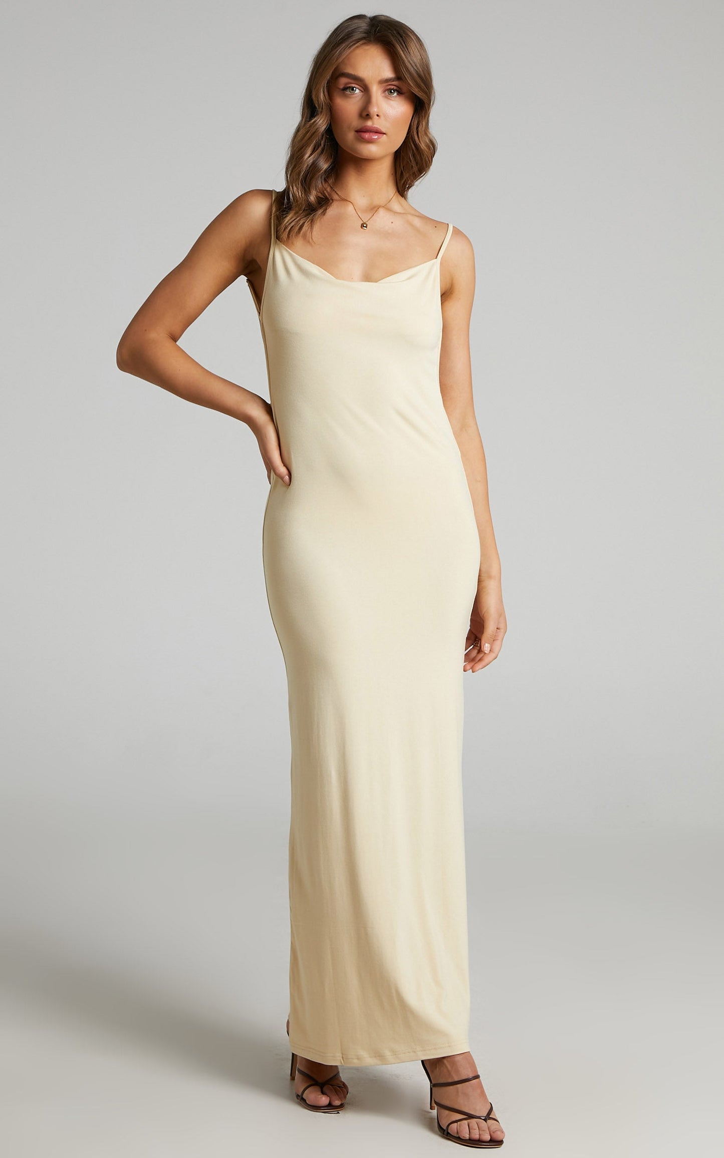 Danielle Bernstein - Evening Jersey Dress in Taupe