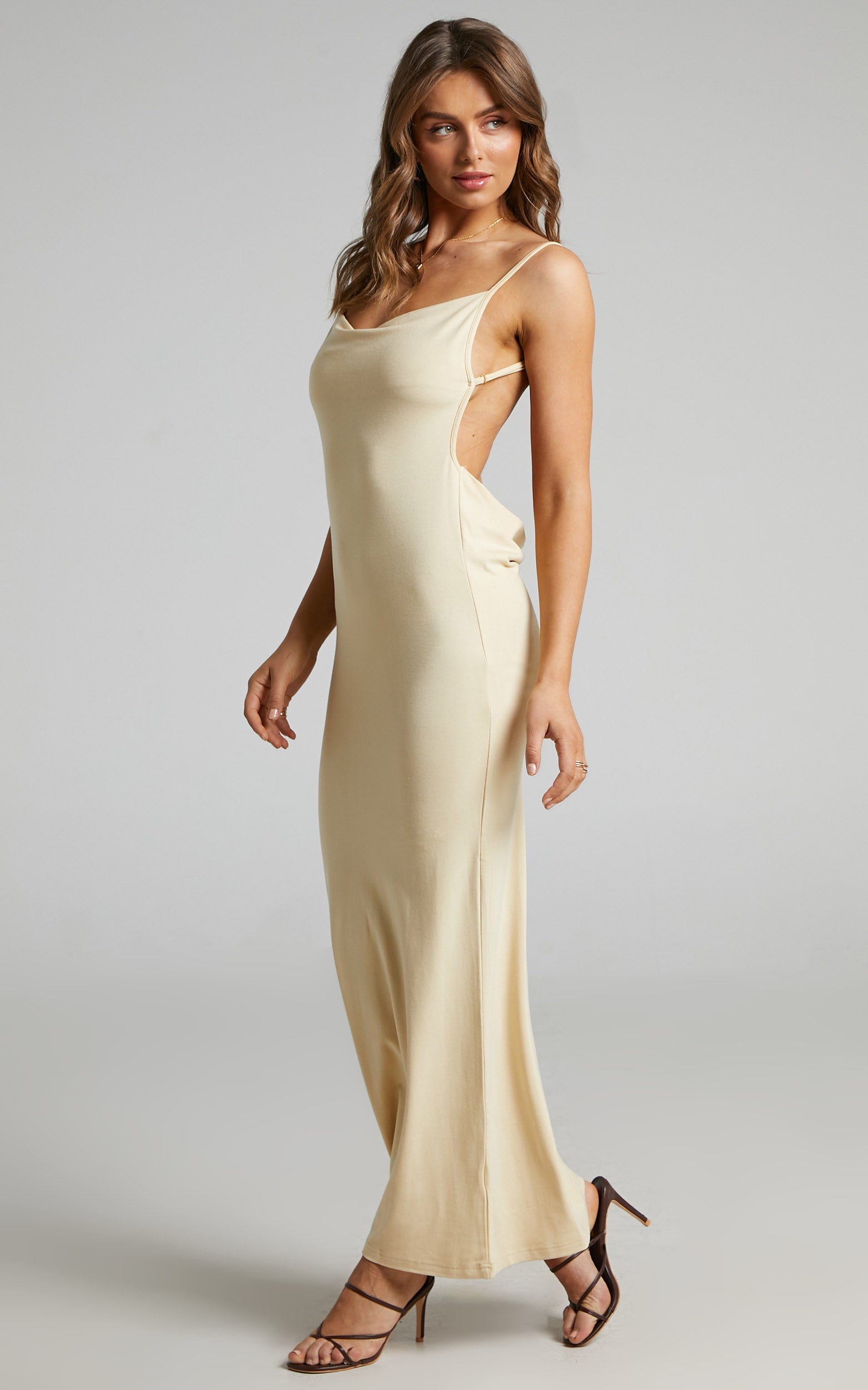 Danielle Bernstein - Evening Jersey Dress in Taupe