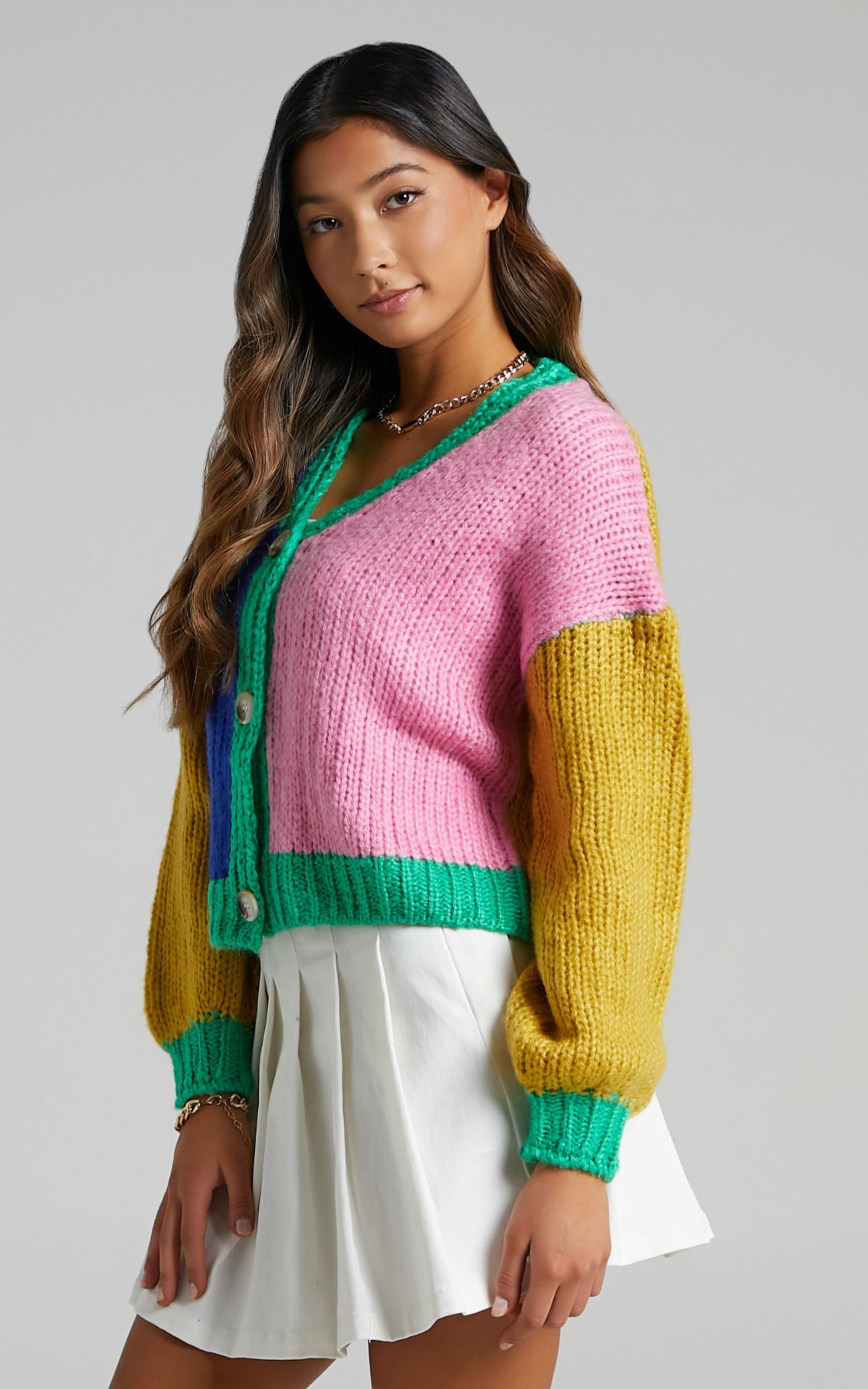 Dante Button Up Knit Cardigan in Multi