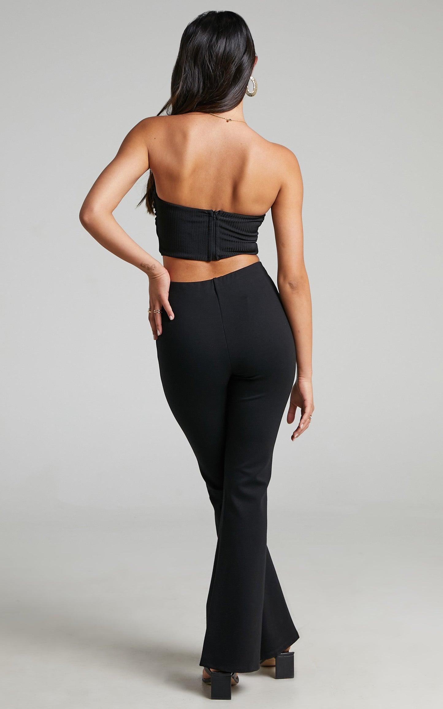 Darlene cut out crop in Black
