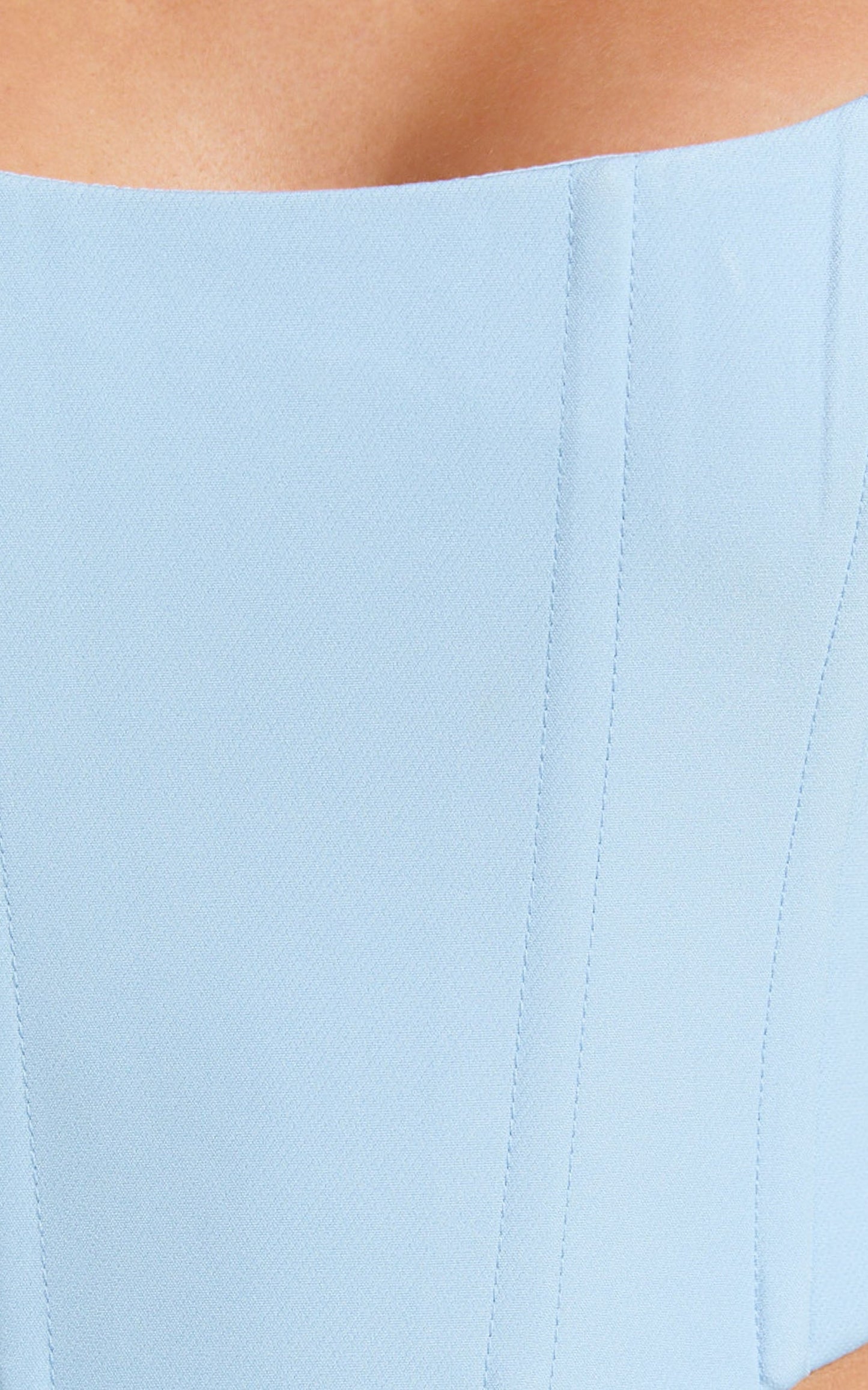 Davie Top - Halter Corset Fitted Crop Top in Ice Blue