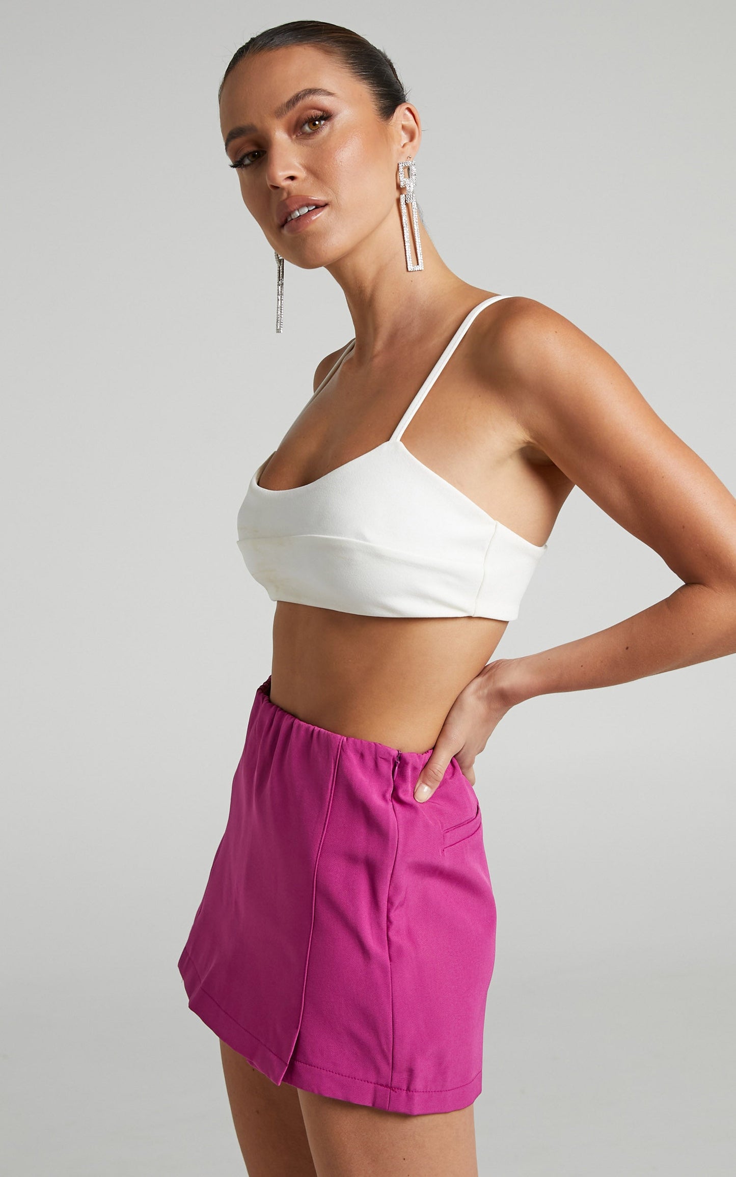 Dawnee Skort - Flap Front Micro Mini Skort in Orchid