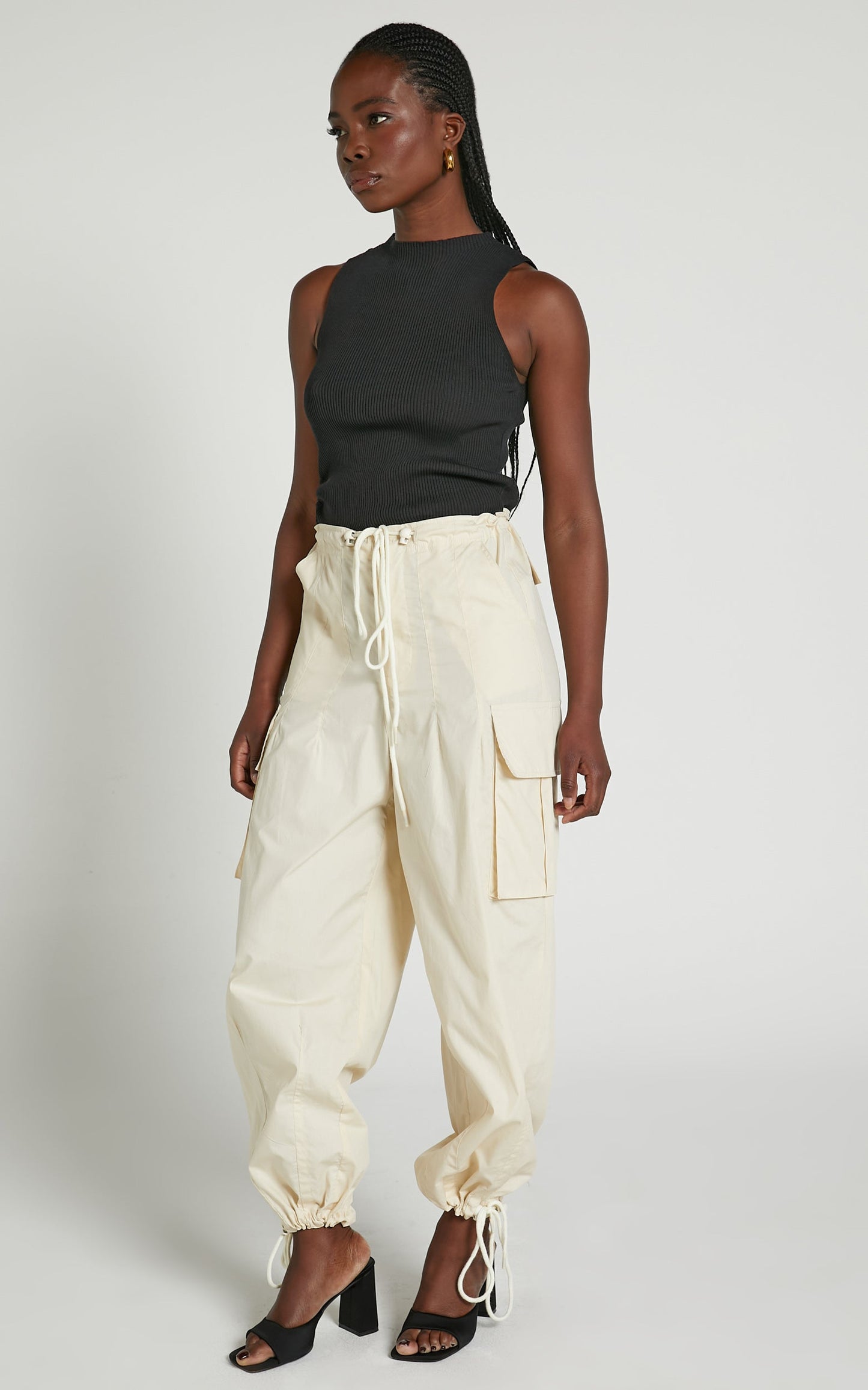 Dean Pants - Drawstring Cargo Pants in Neutral