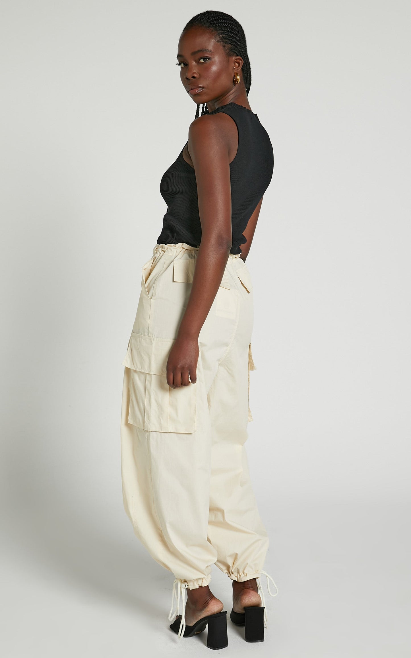 Dean Pants - Drawstring Cargo Pants in Neutral