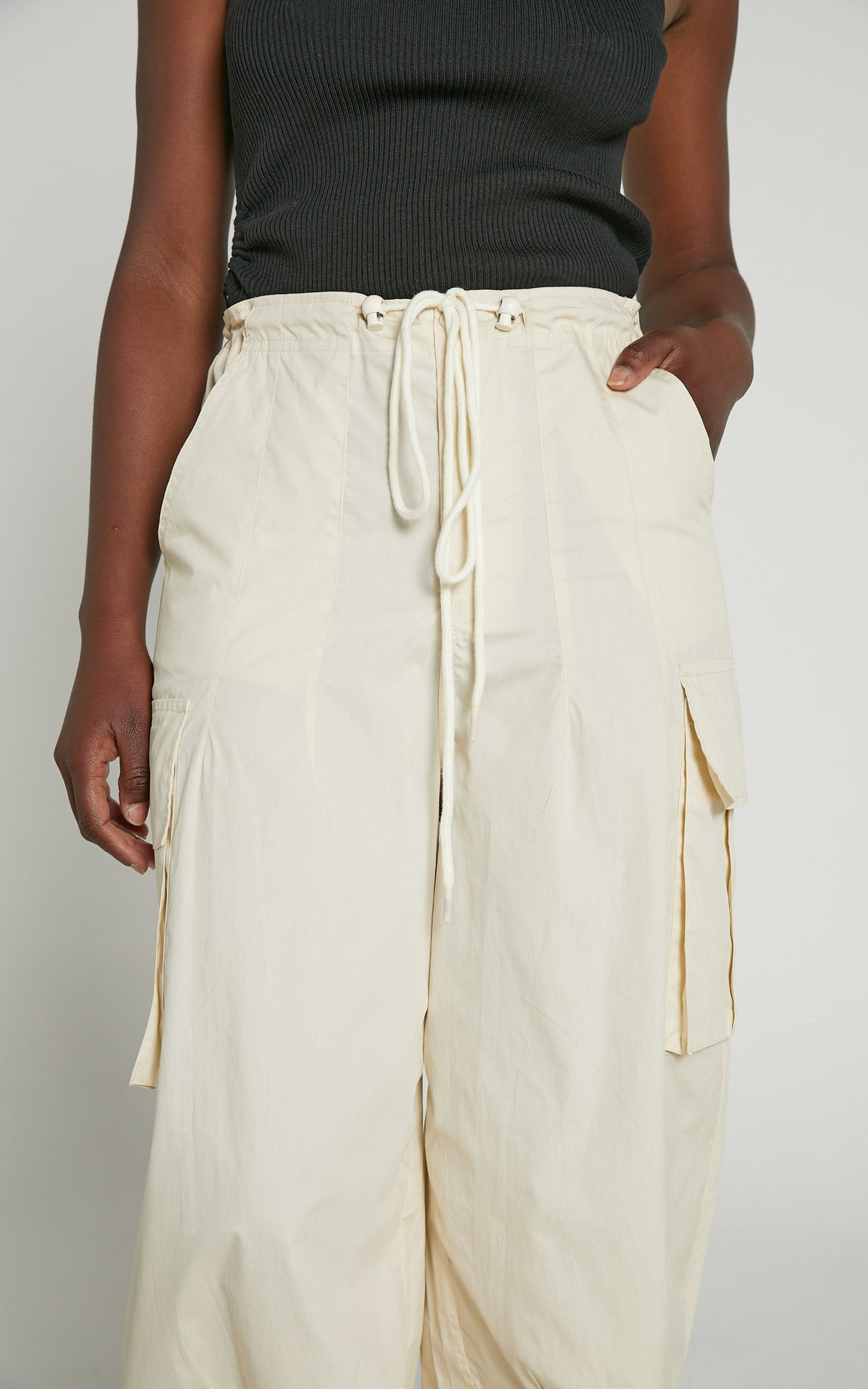 Dean Pants - Drawstring Cargo Pants in Neutral