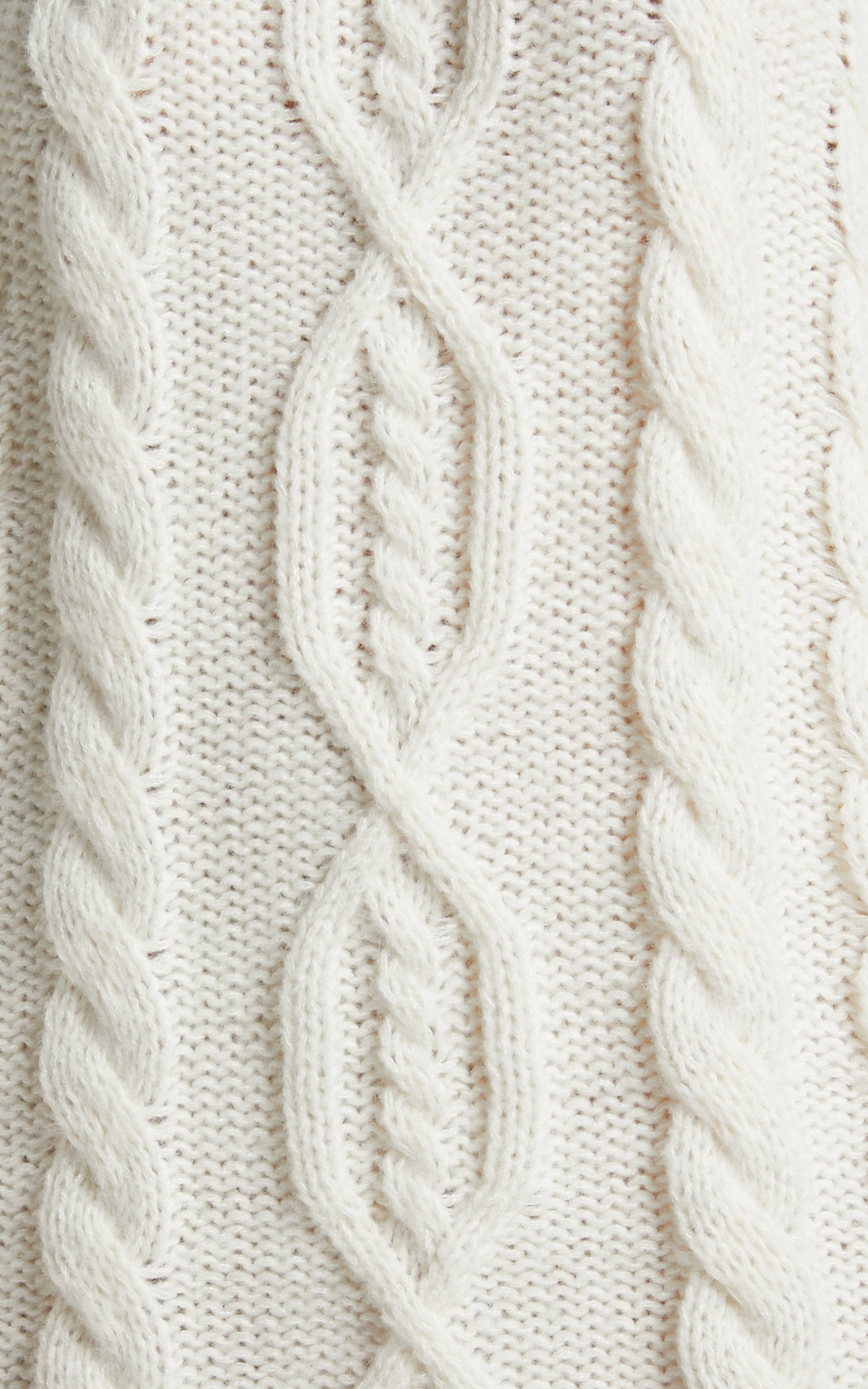 Deliah Mini Dress - Cable Knit Sweater Dress in Cream