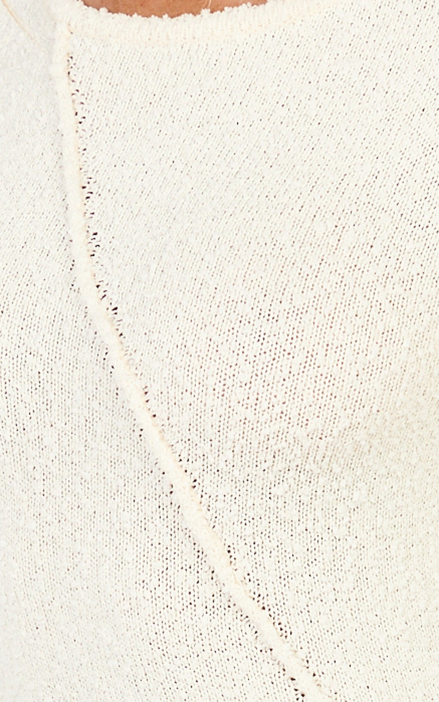 Delilah Maxi Dress - Long Sleeve Seam Detail Boucle Knit Dress in Cream
