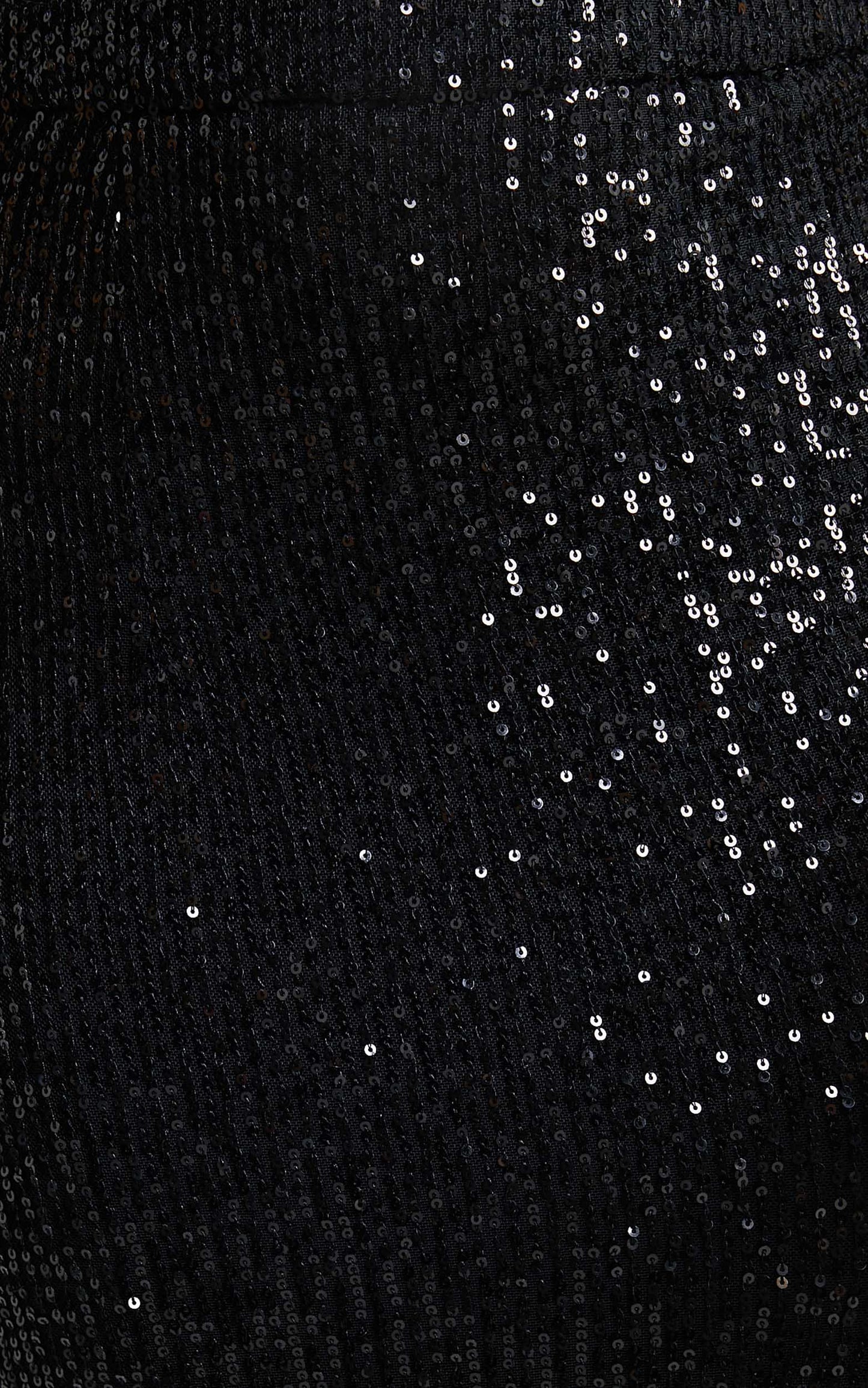 Demelza Midi Skirt - Side Split Sequin Skirt in Black