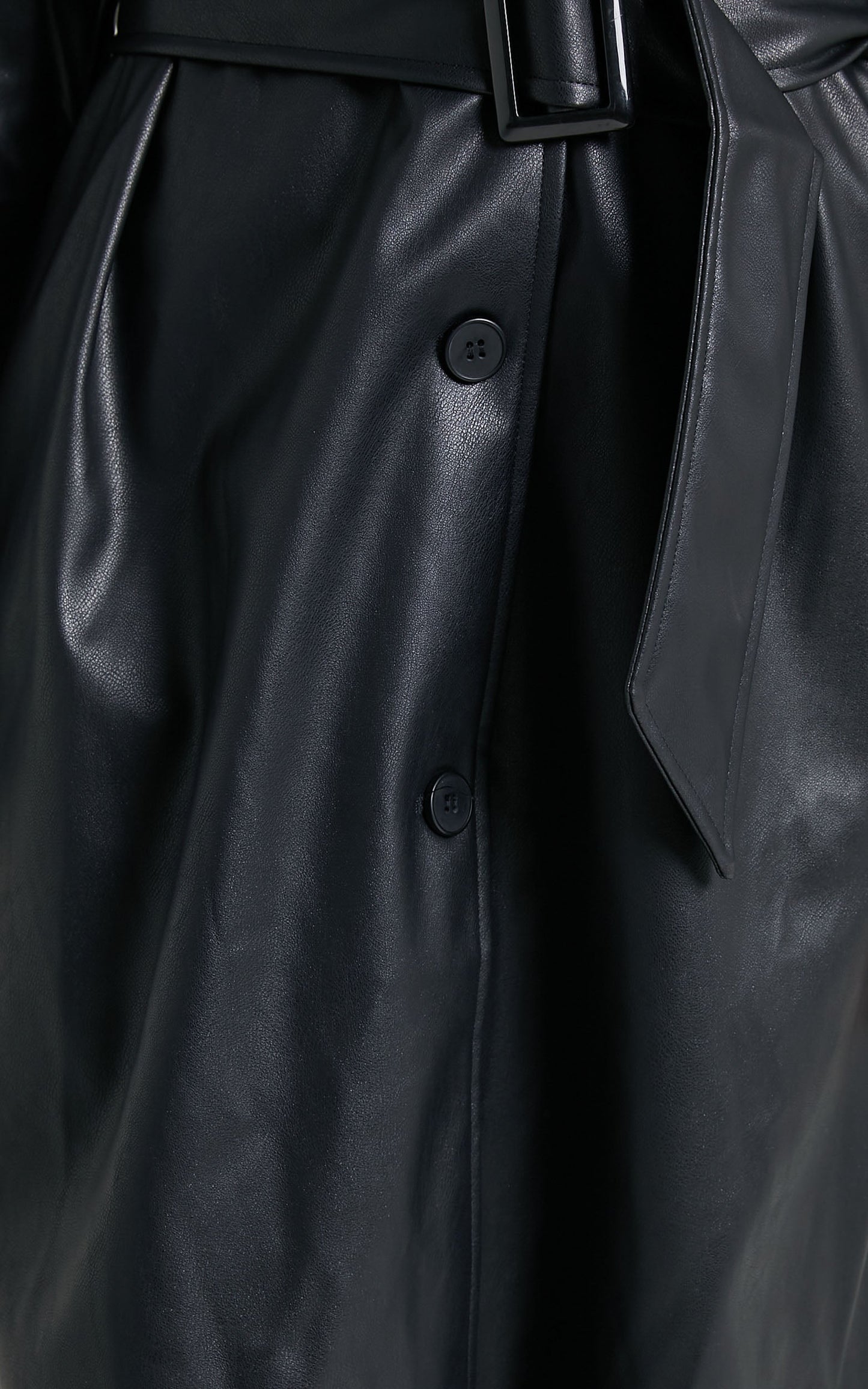 Desdemona Coat - Belted Trench Coat in Black