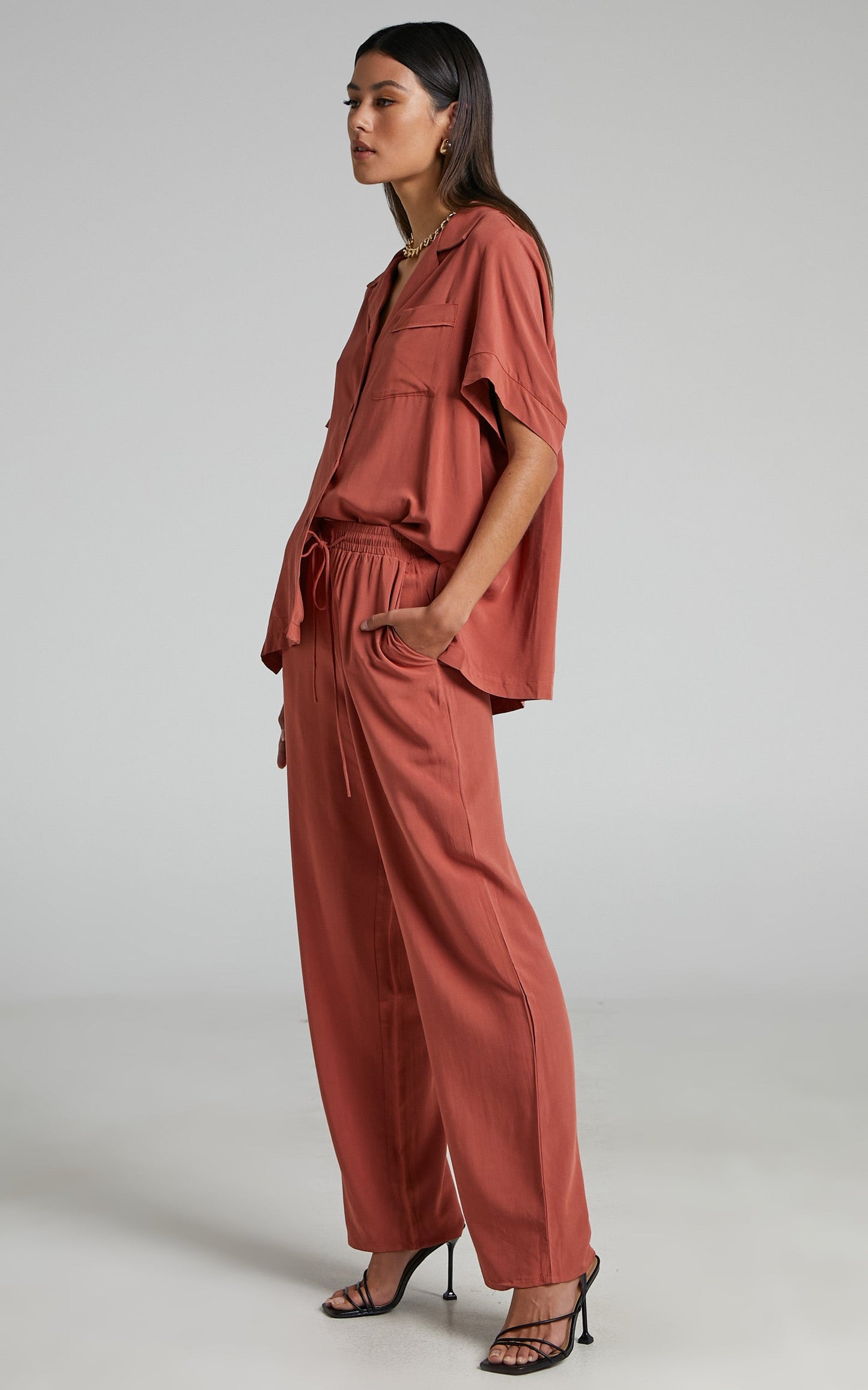 Devina Short Sleeve Shirt in Clay