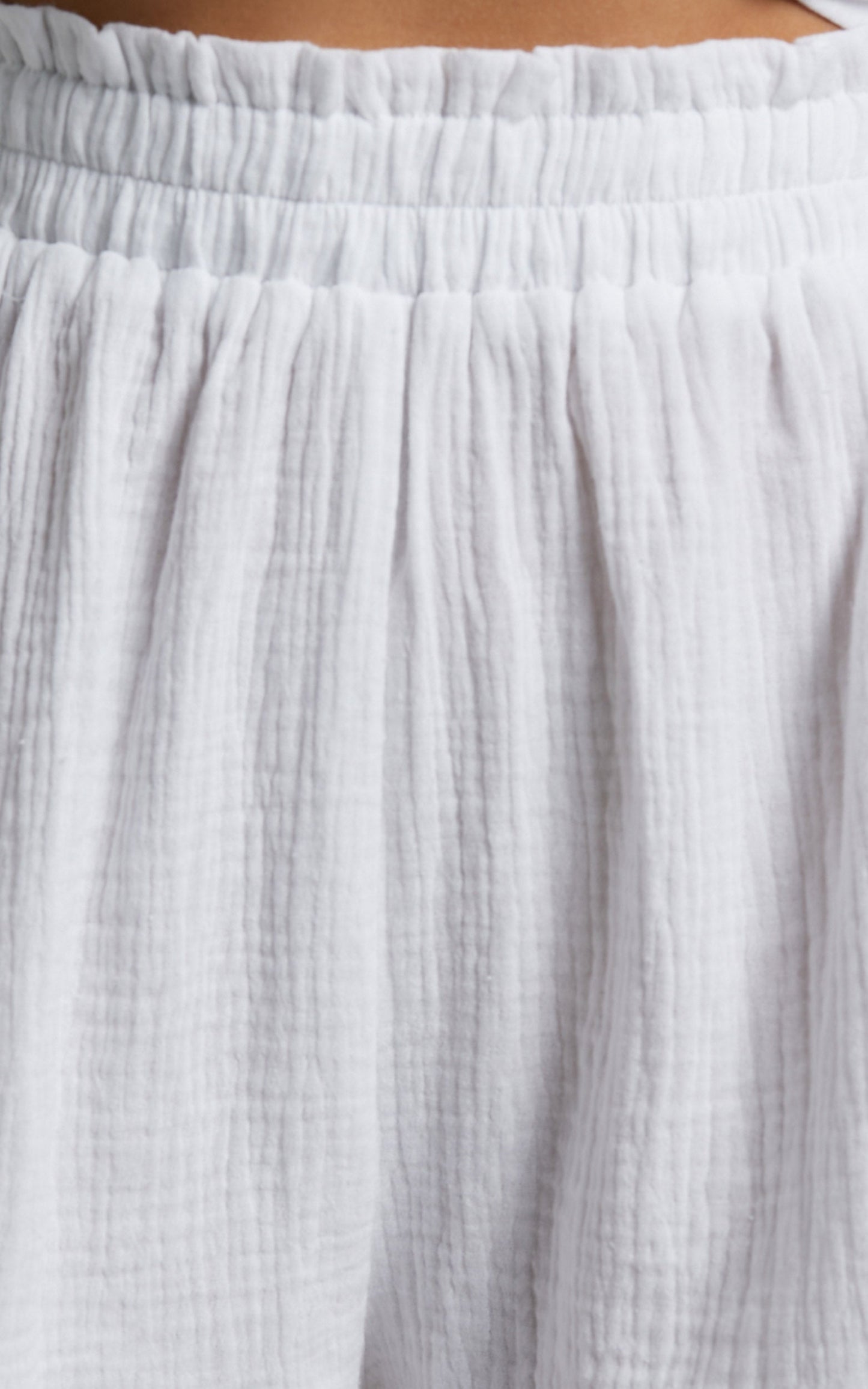 Donita Shorts - Elastic Waist Shorts in White