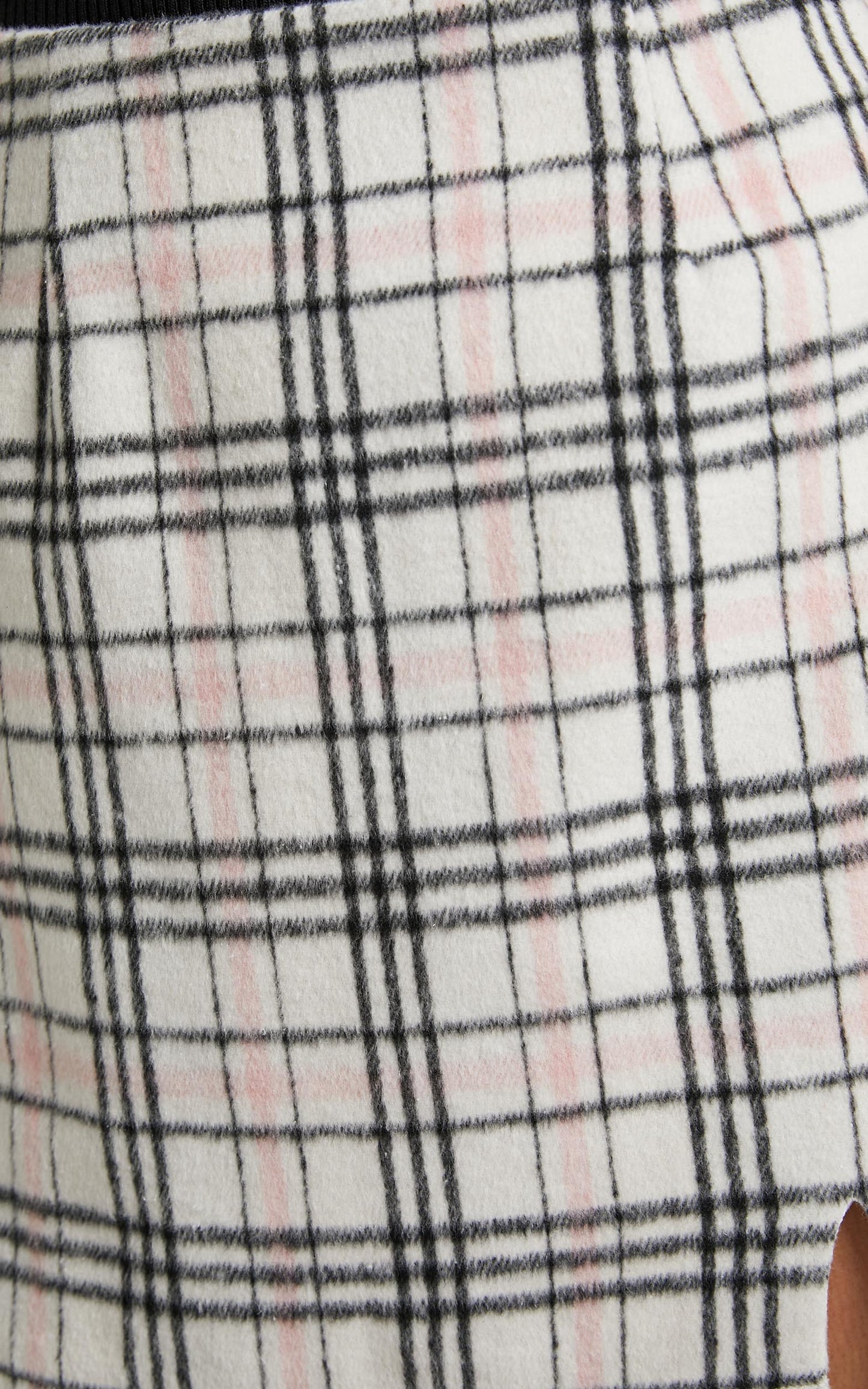 Dorie Mini Skirt - Side Split Skirt in White Check