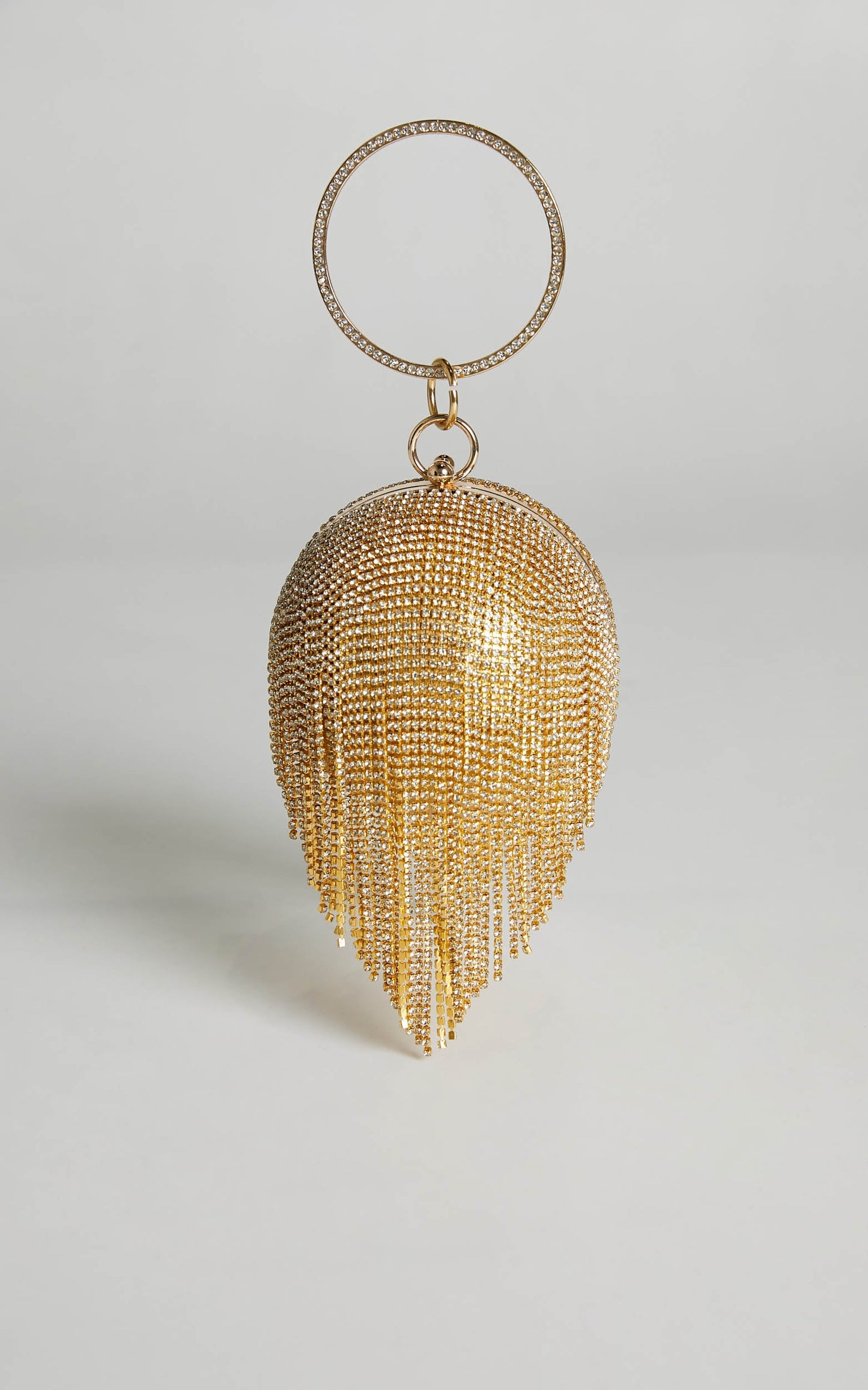 Downeti Diamante Sphere Clutch Bag in Gold