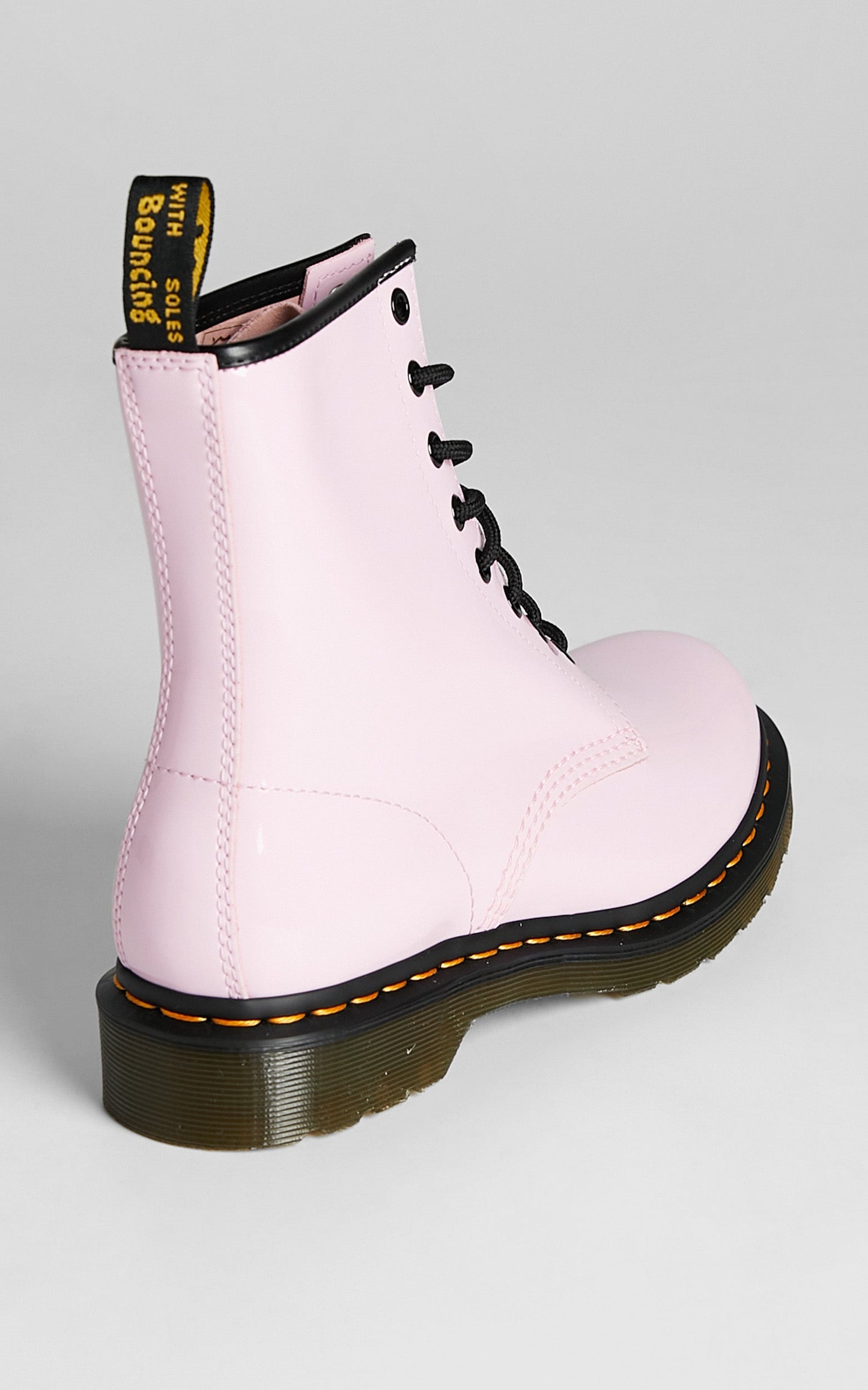 Dr. Martens - 1460 W 8 Eye Boots in Pale Pink Patent Lamper