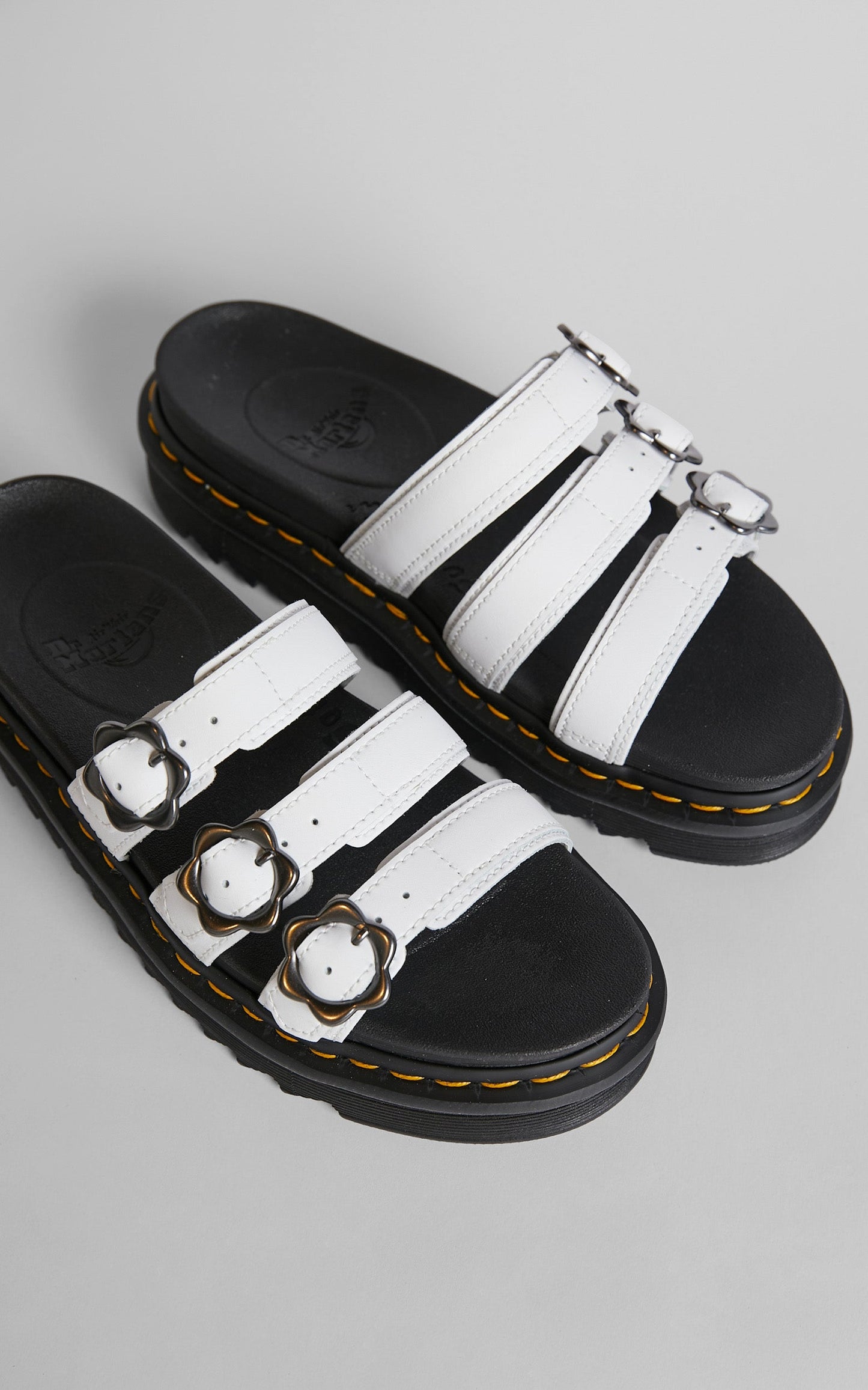 Dr. Martens - Blaire Slide Flower Sandals in White