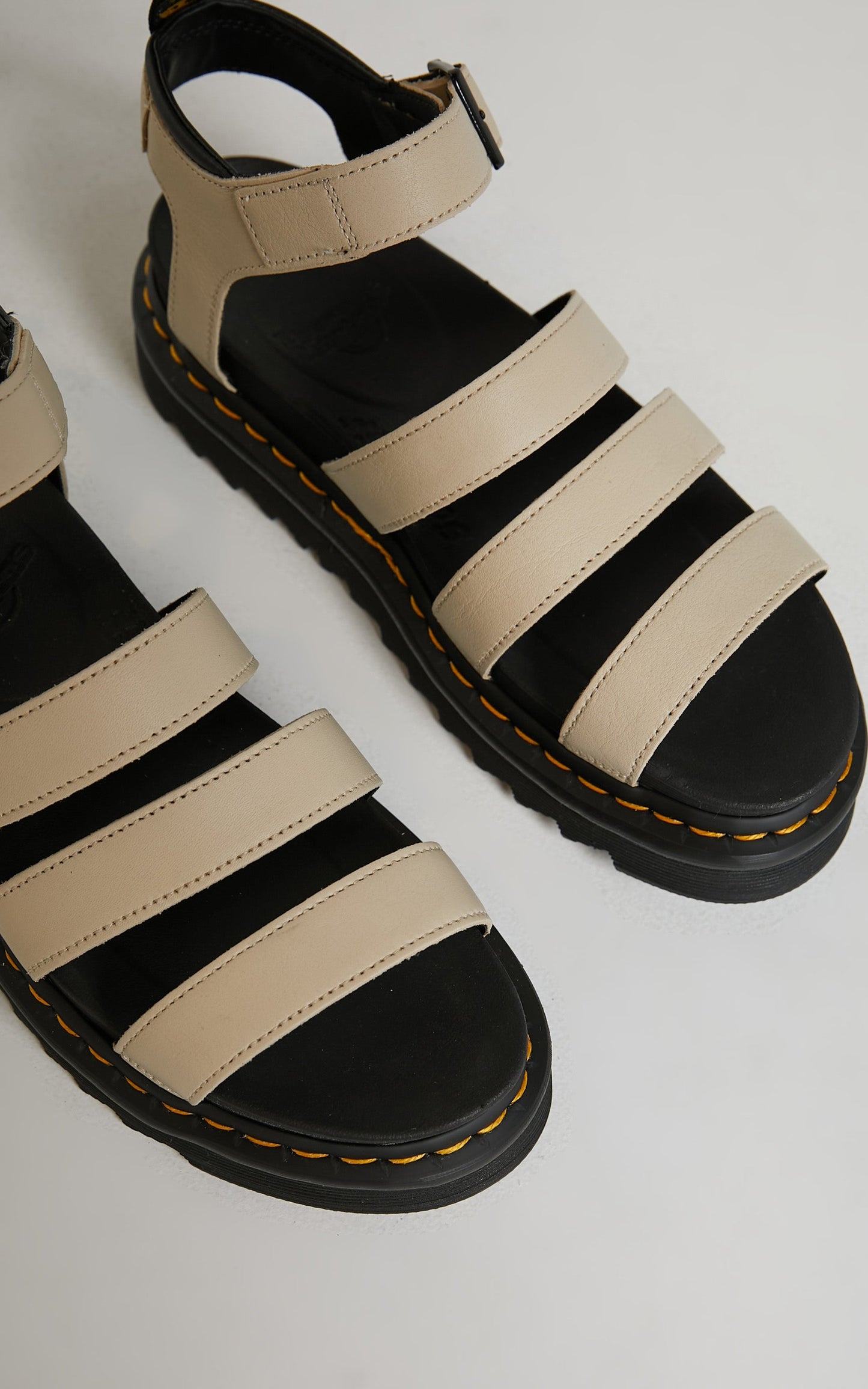 Dr. Martens - Blaire 3 Strap Sandal Parchment Beige Pisa in Parchment Beige Pisa