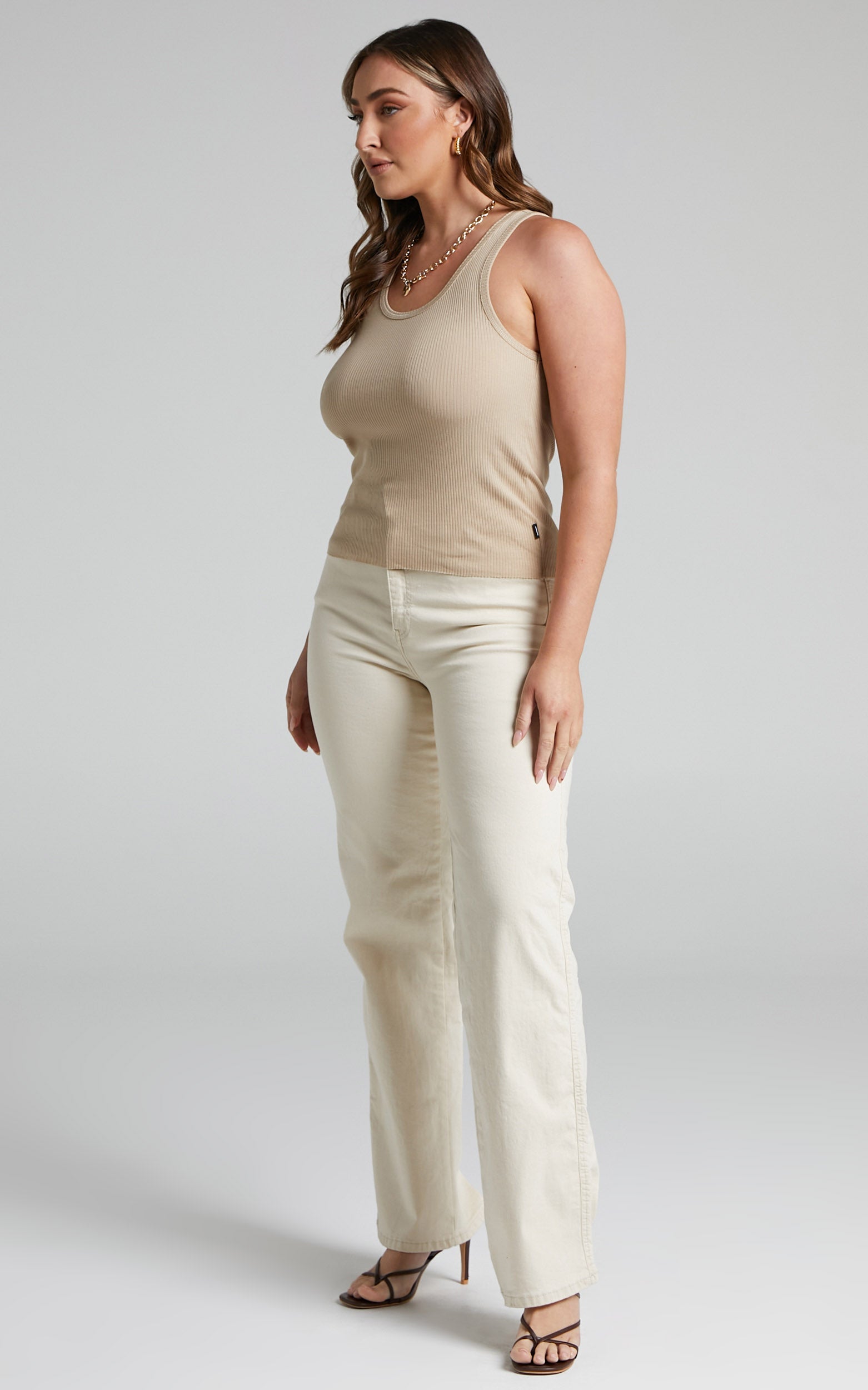 Dr Denim - Demi Singlet in Light Khaki