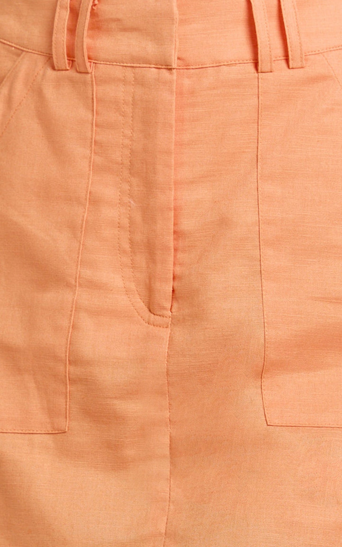 Dream Linen Blend Skort - High Waisted A Line Skort in Orange