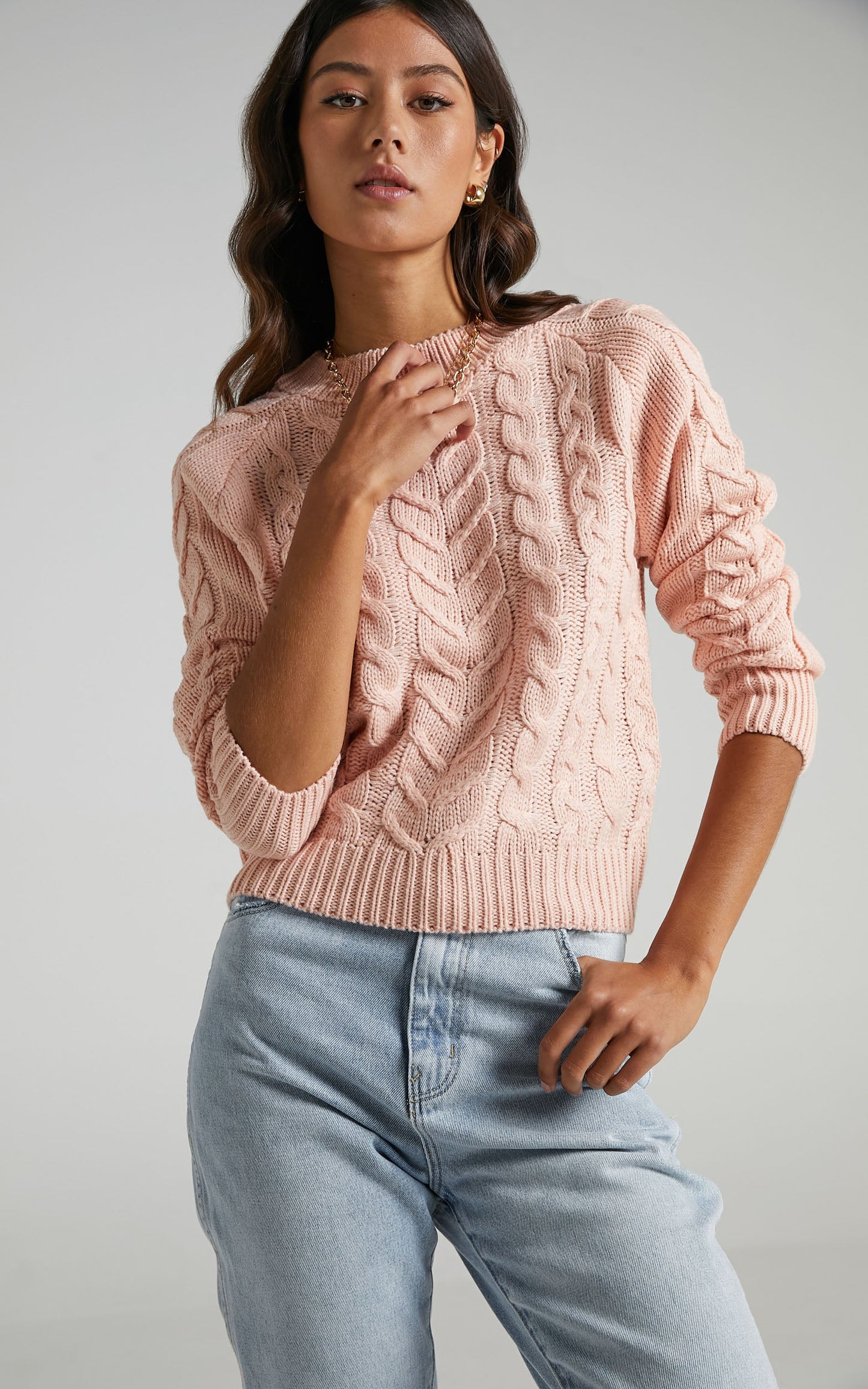 Duffy Knit Jumper in Blush