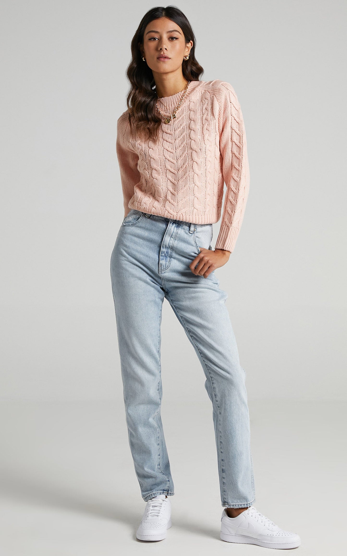 Duffy Knit Jumper in Blush