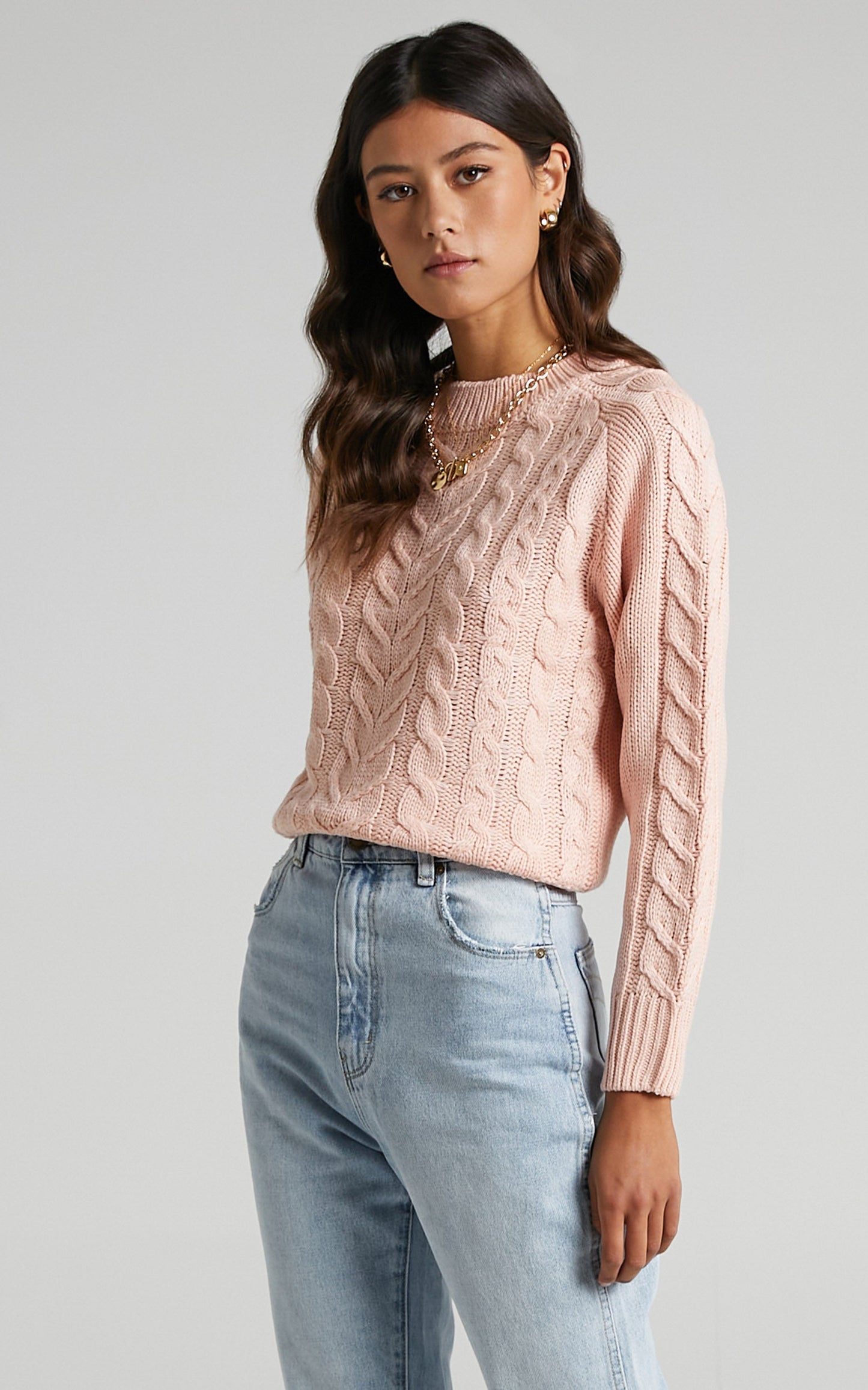Duffy Knit Jumper in Blush