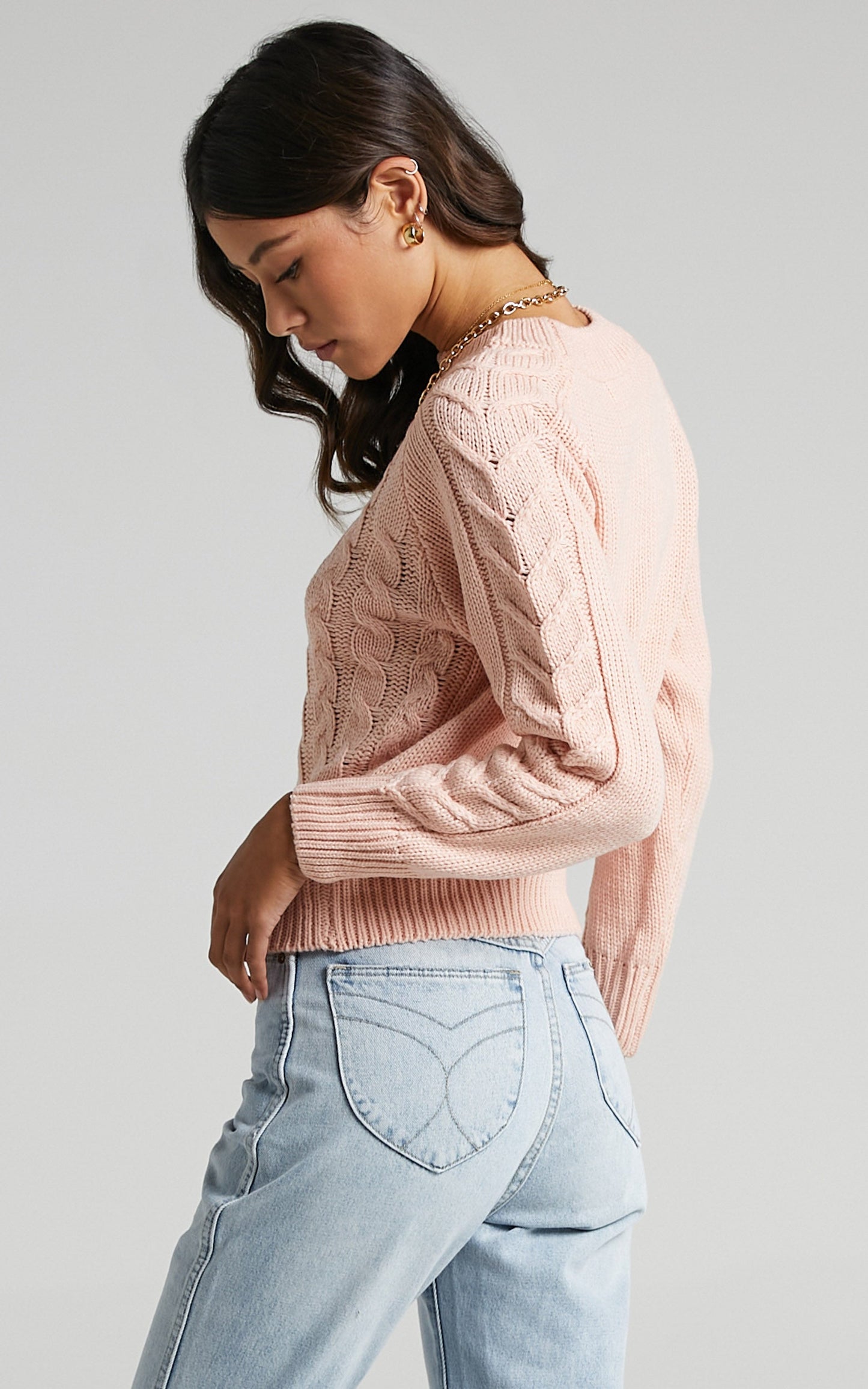 Duffy Knit Jumper in Blush