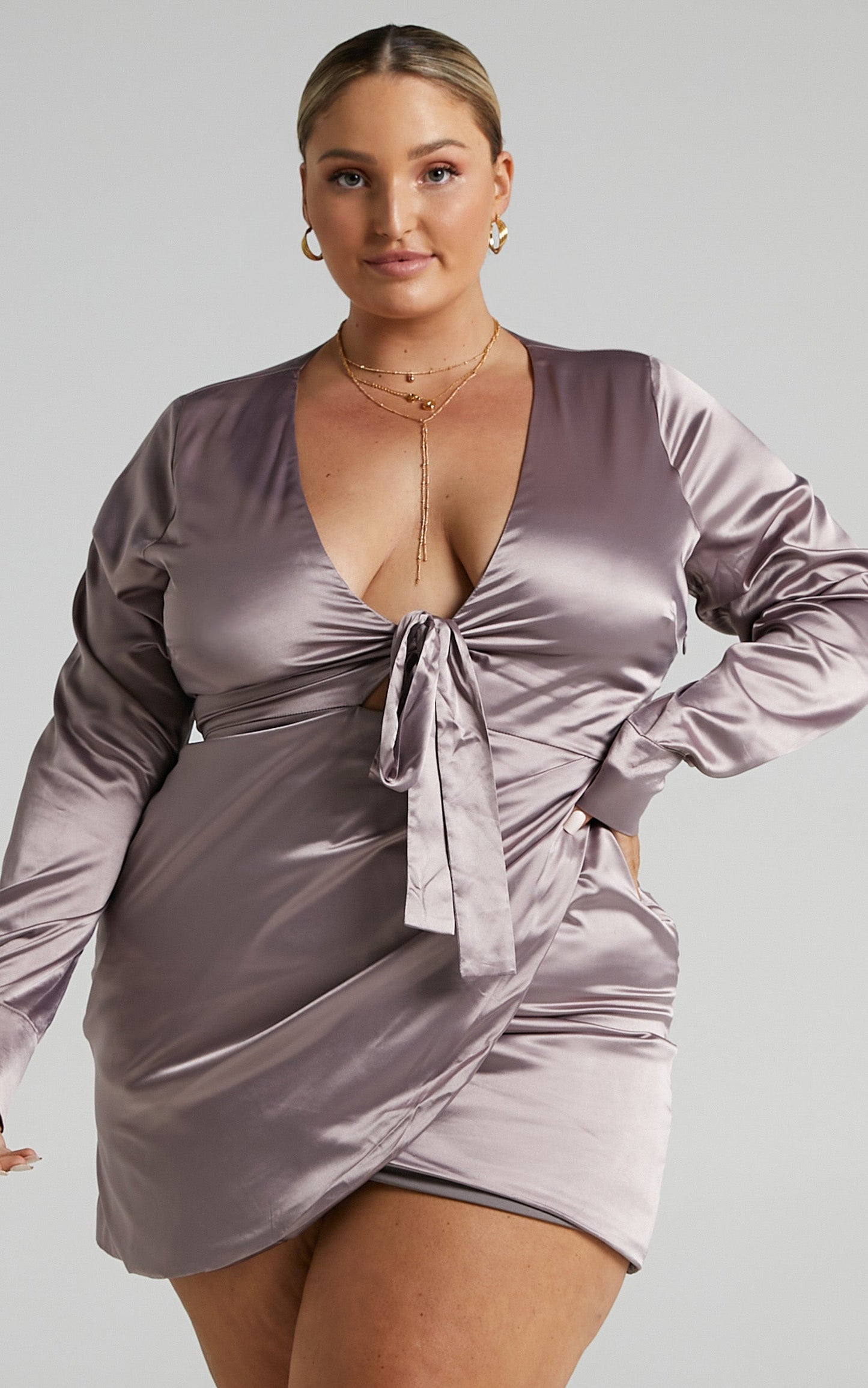 Dunoon Mini Dress in Taupe