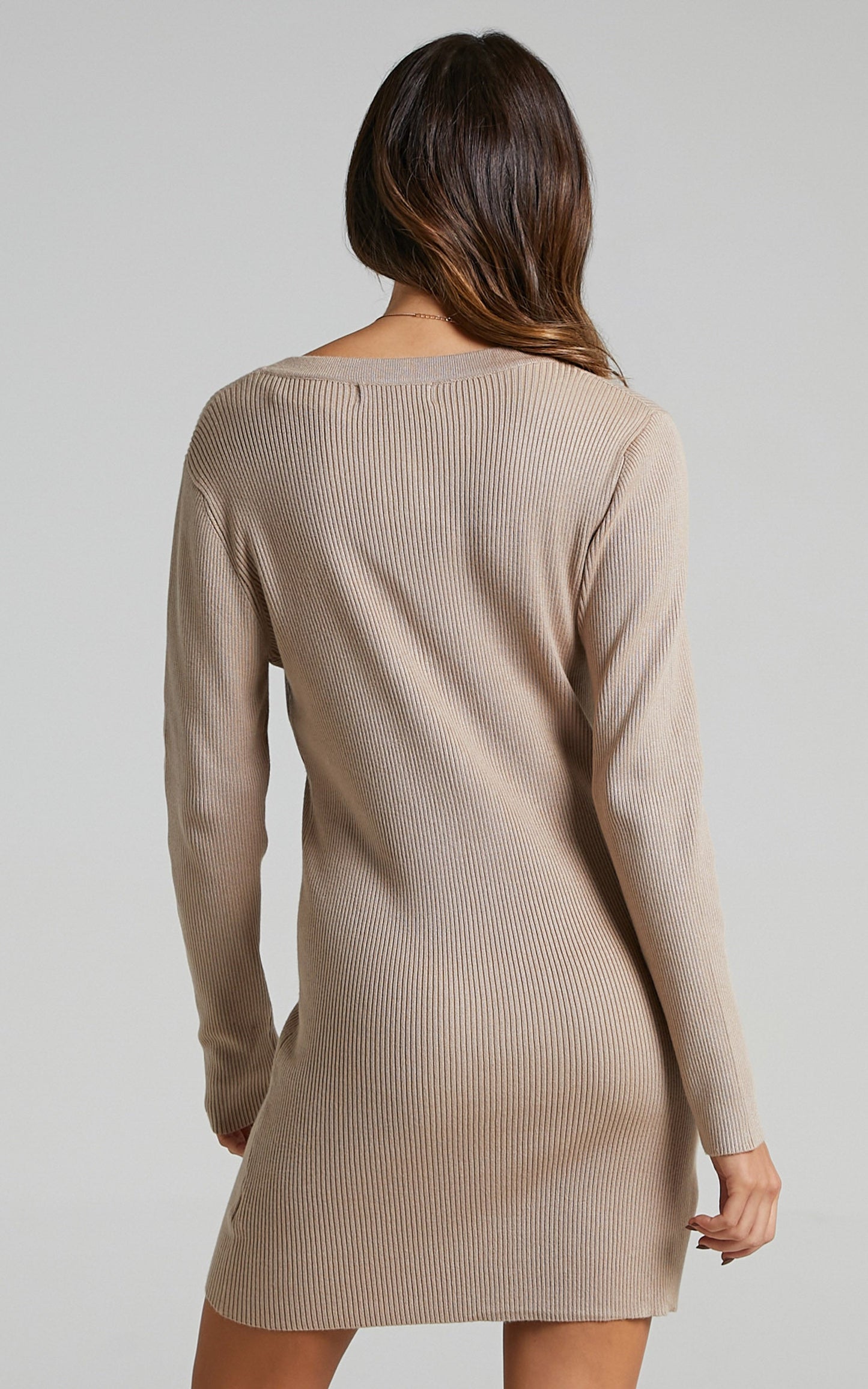 Earie Knit Dress in Beige