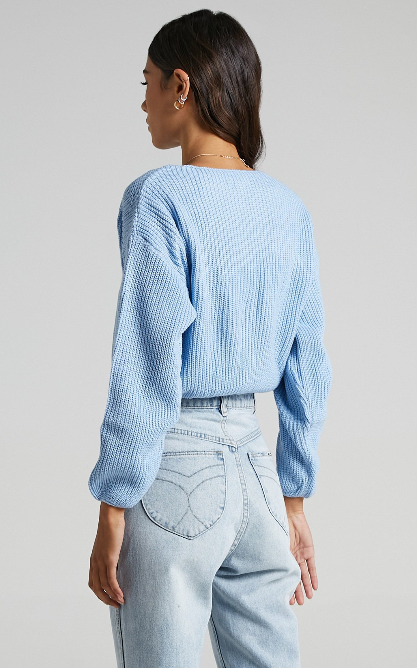 Eavan Knit Jumper in Pastel Blue